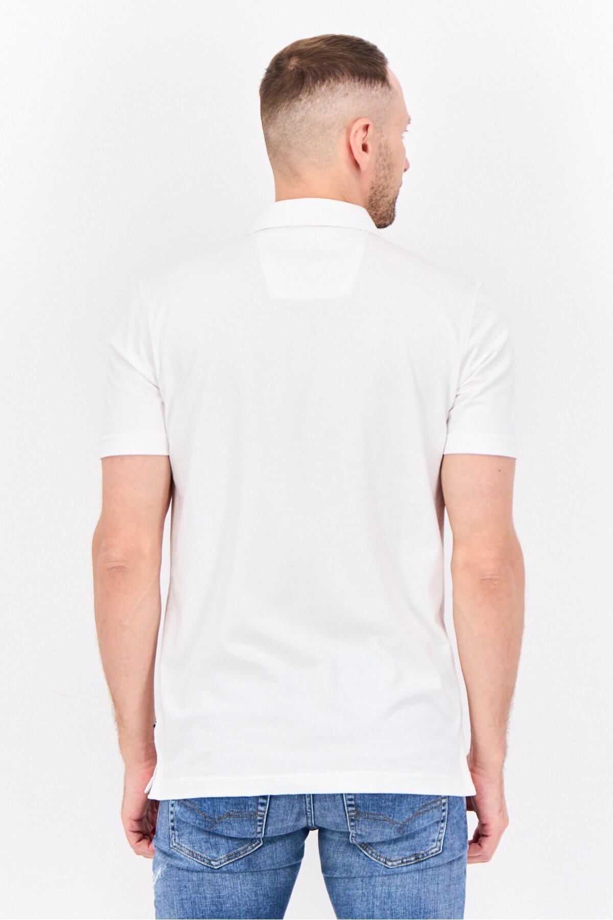 Nautica-Men Regular Fit Embroidered Logo Short Sleeves Casual Shirt, White 2