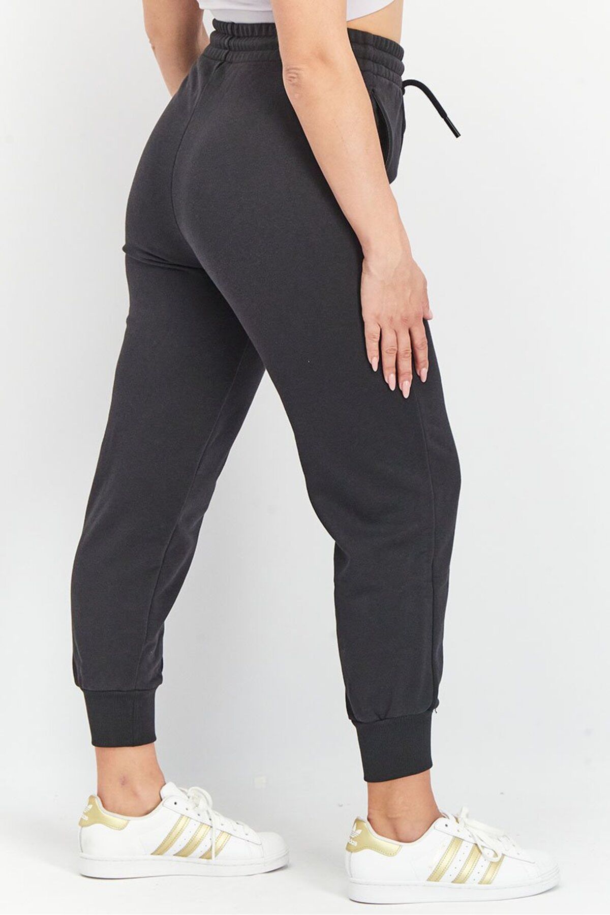 adidas-Women Drawstring Printed Jogger Pants, Black 4