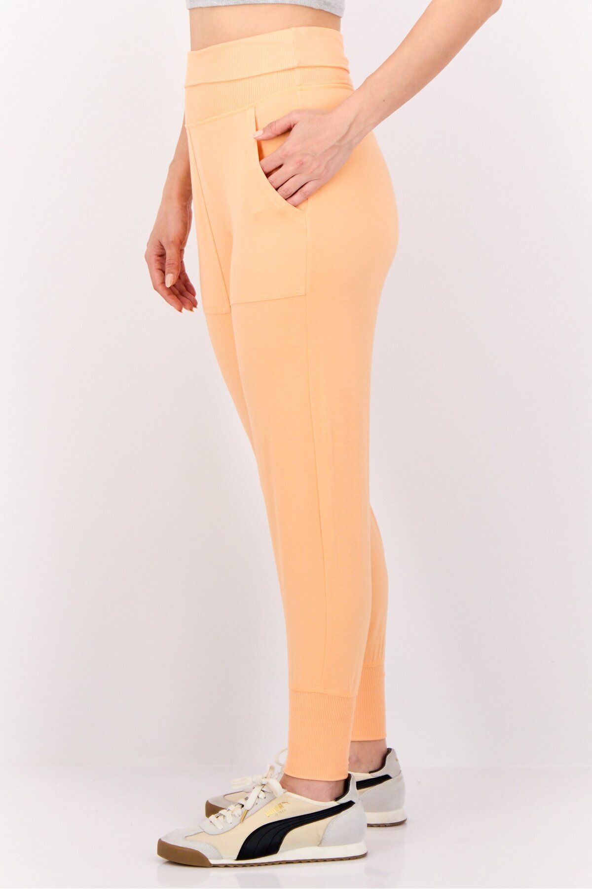 aerie-Women Regular Fit Solid Leggings, Peach 4