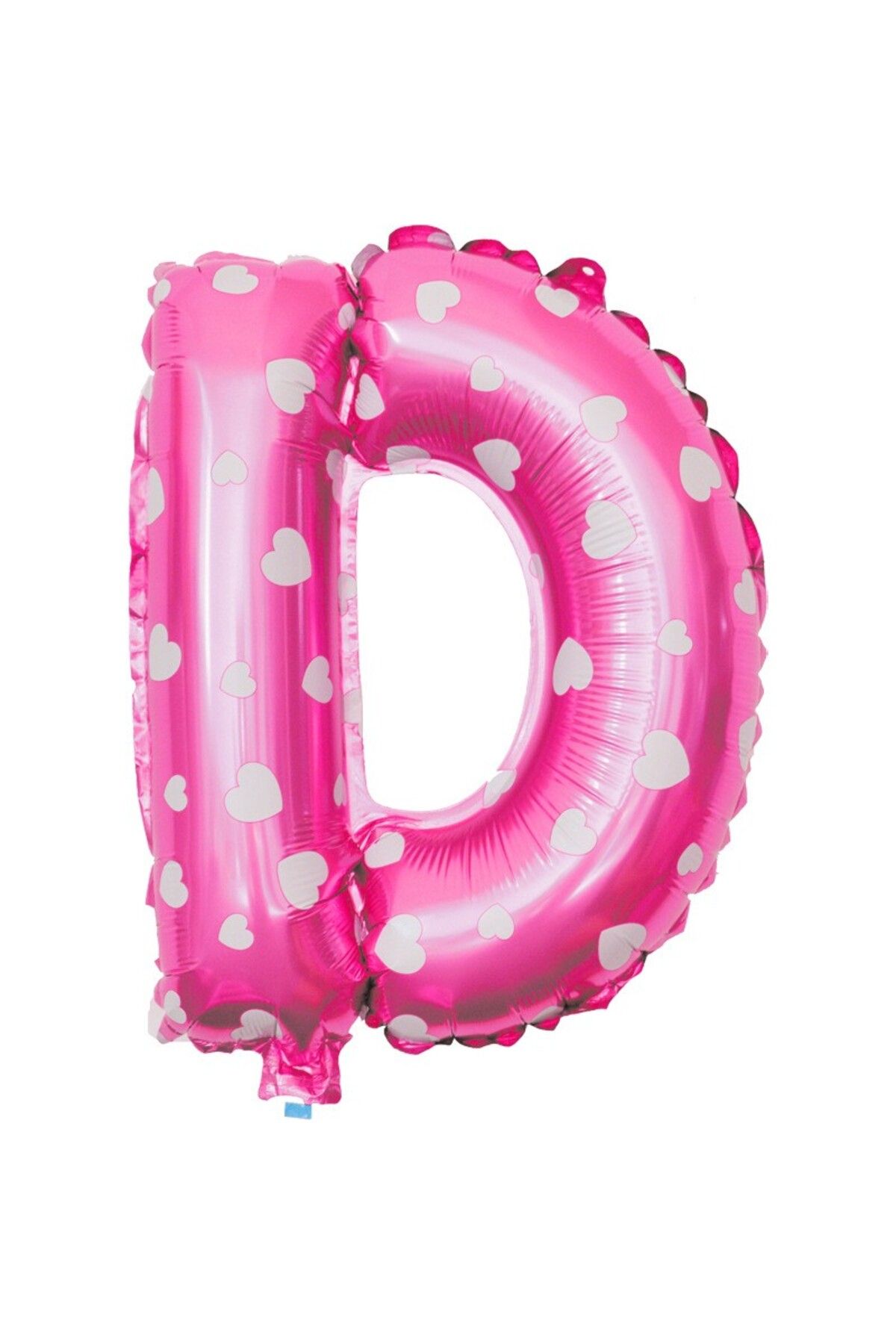 Flippy Balon Litera D, Flippy, 40 Cm, Cu Imprimeu Inimioare, , Pai Inclus, Roz - One Size