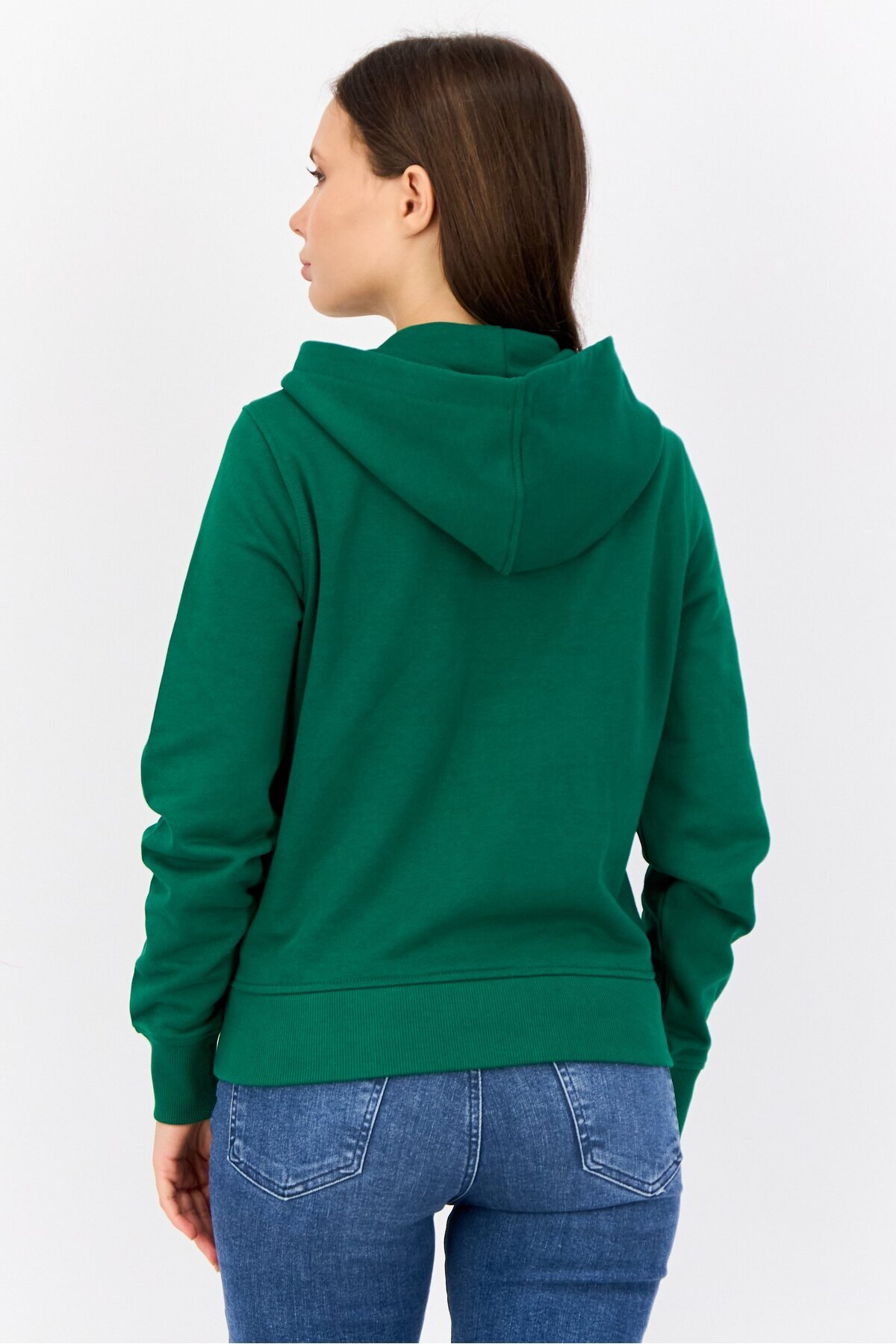 Esprit-Women Embroidered logo Long Sleeves Hoodie, Green 4