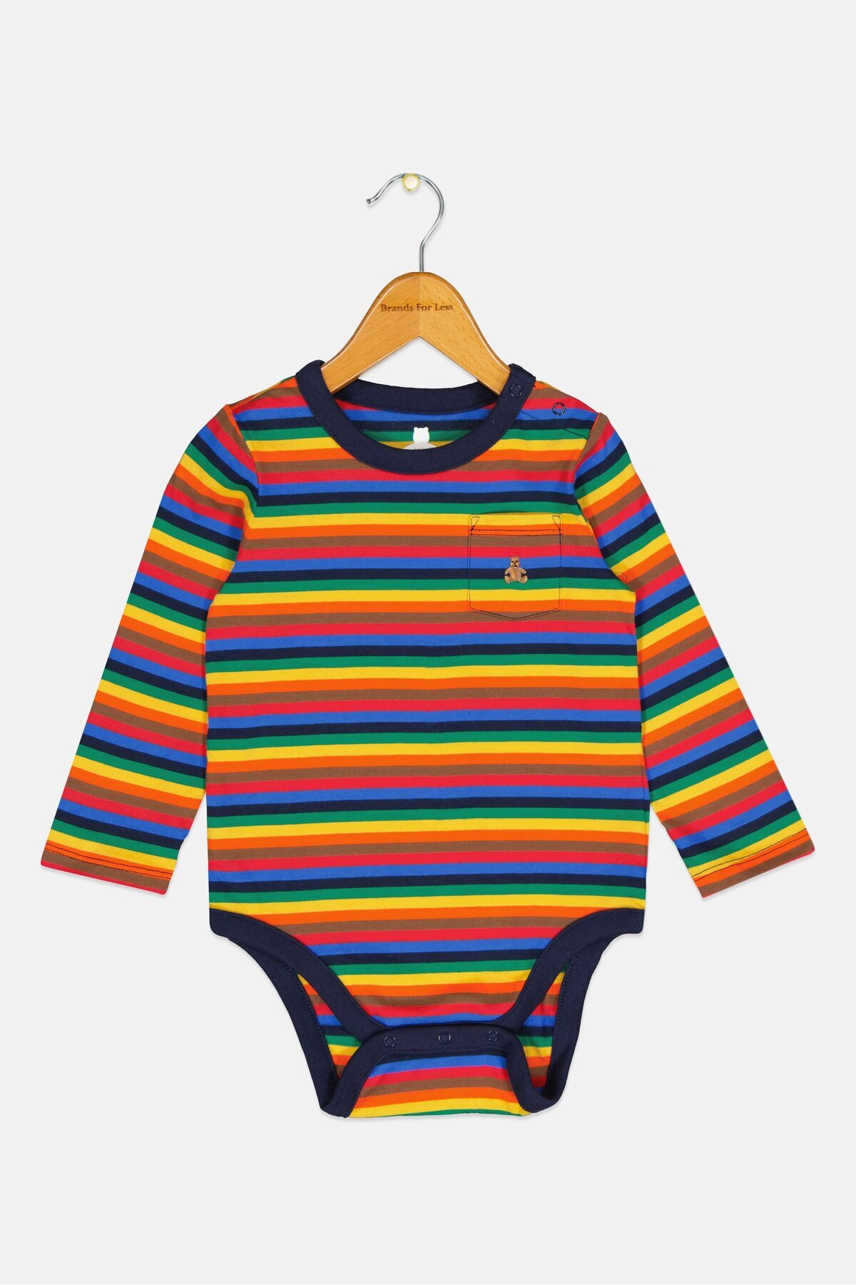 GAP-Toddlers Boy Striped Long Sleeves Romper, Multicolor 1