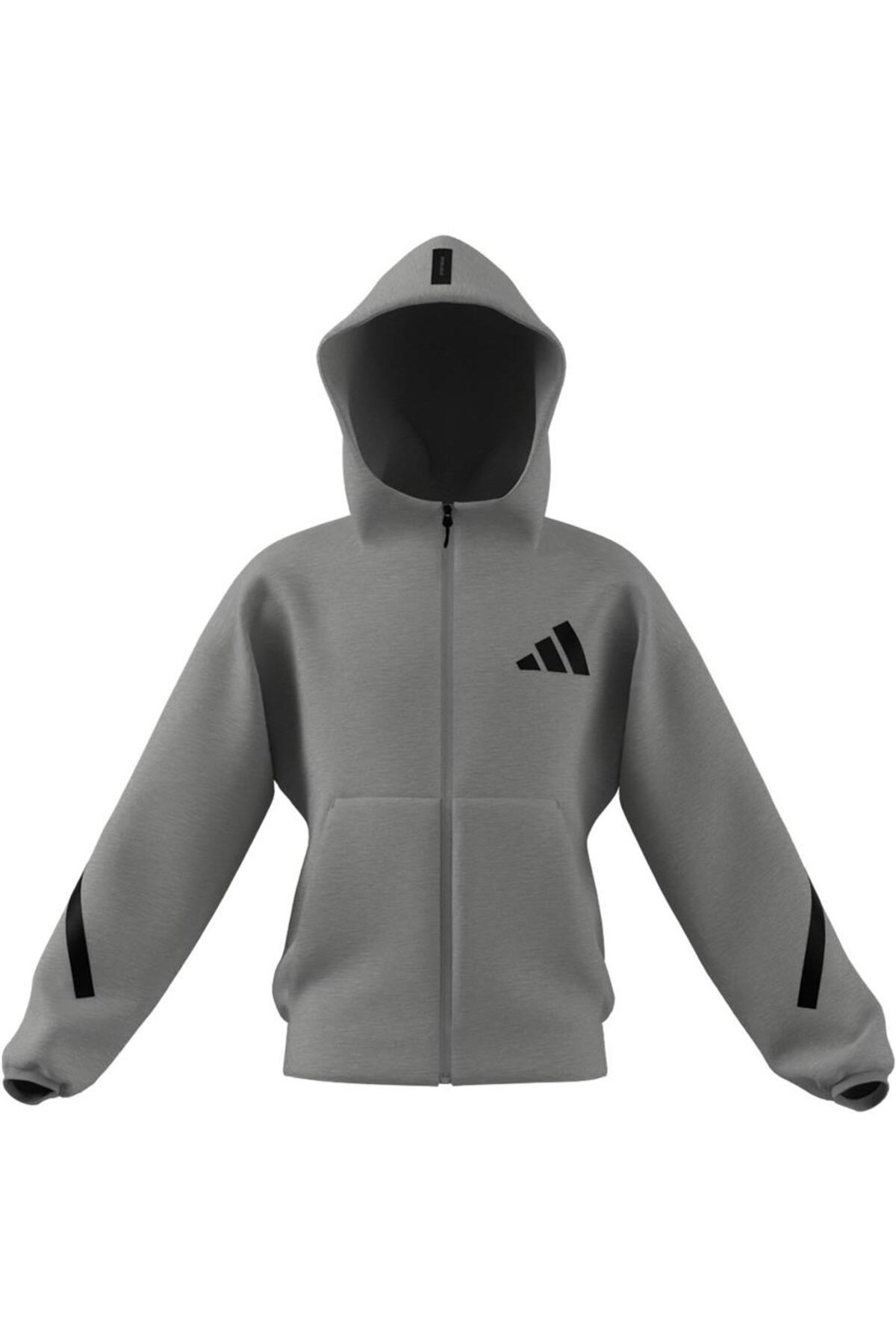 adidas Unisex Çocuk Gri Ceket J Z.N.E.FZ JI7548 fotoğrafı 7 (önizleme)