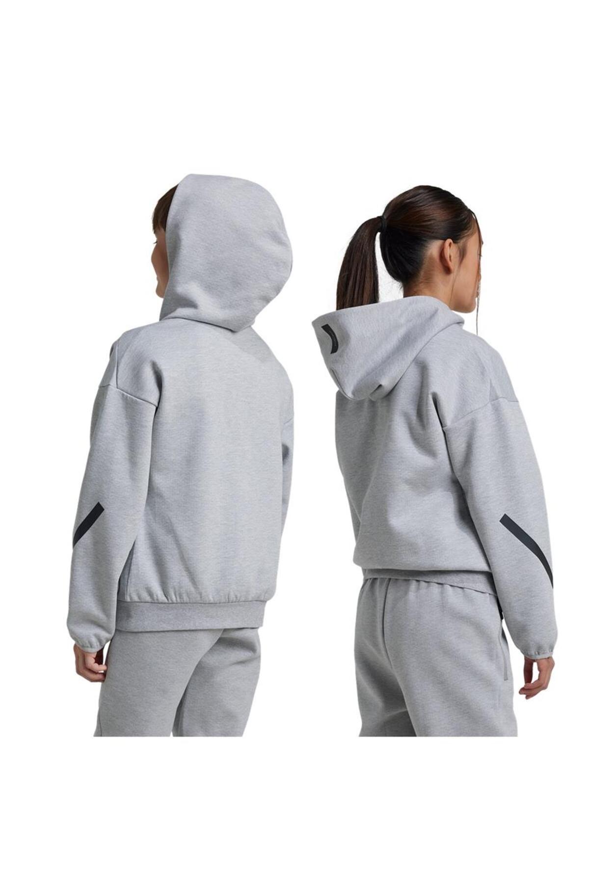 adidas Unisex Çocuk Gri Ceket J Z.N.E.FZ JI7548 fotoğrafı 3 (önizleme)