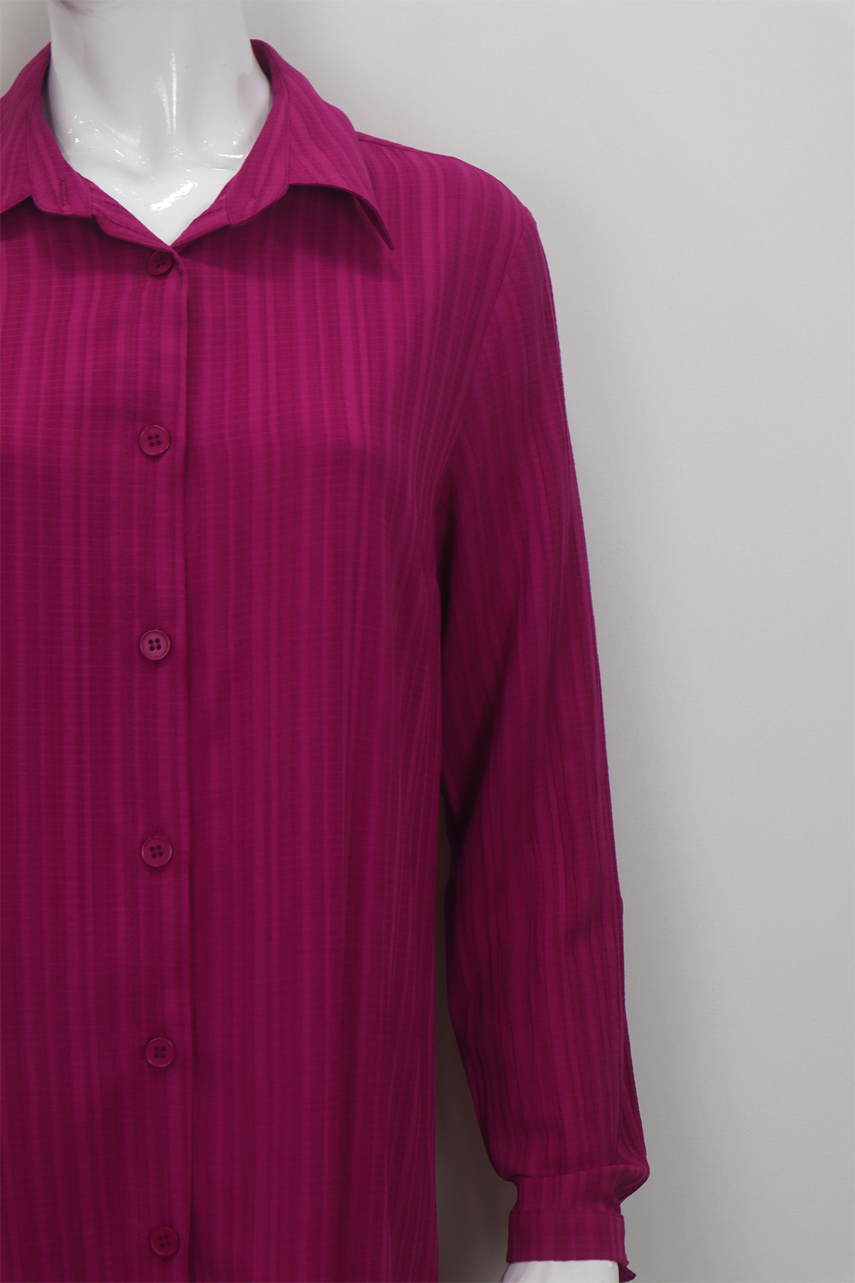KLAPA-Fistan Store Women's Fuchsia Patterned Sports Cut Comfortable Fit Summer Oversize Tunic 2