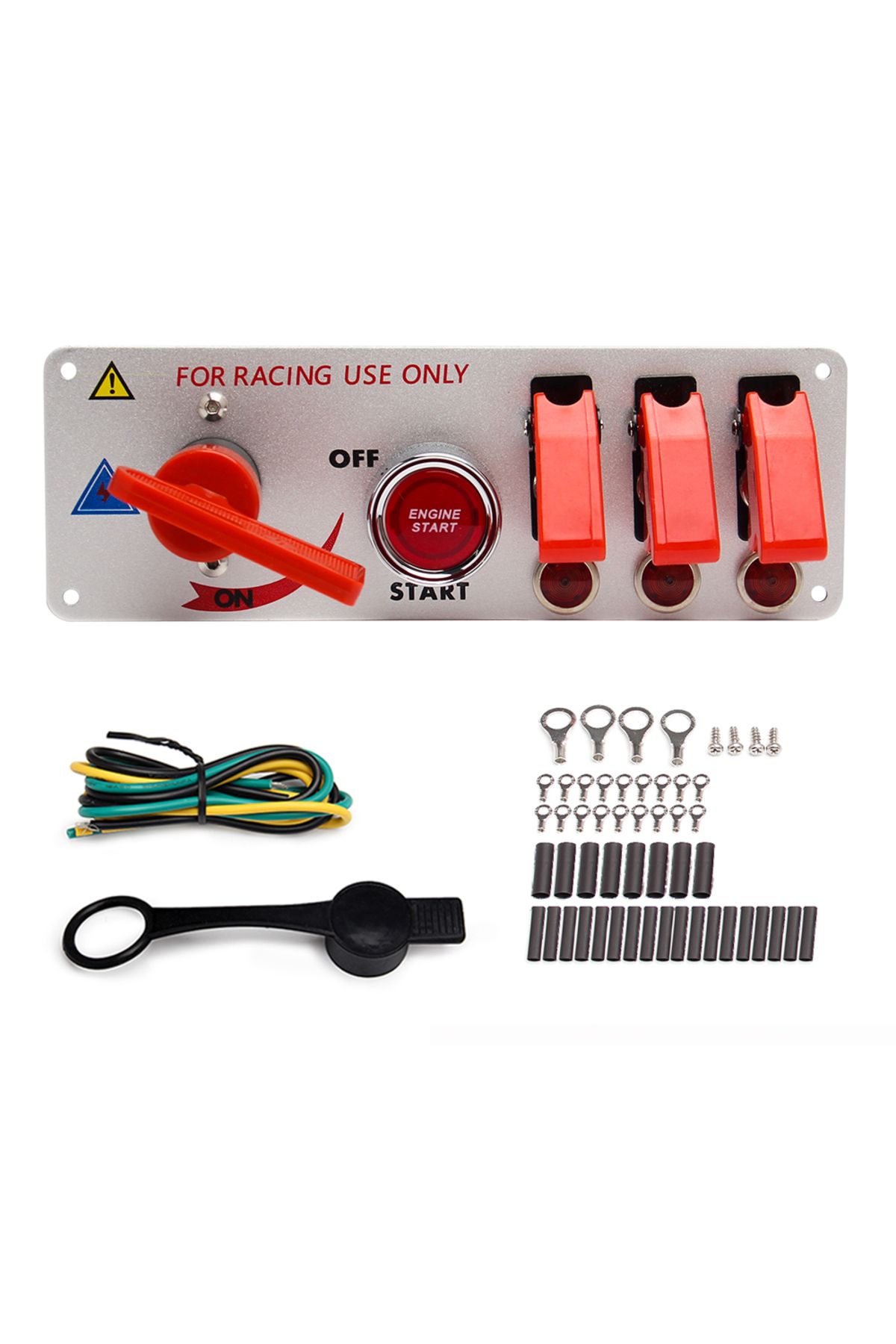 Choice-Red 12V Auto LED Ignition Switch Panel Racing Car Ignition Engine Start On/Off Push Button 5 in 1 Ig 1