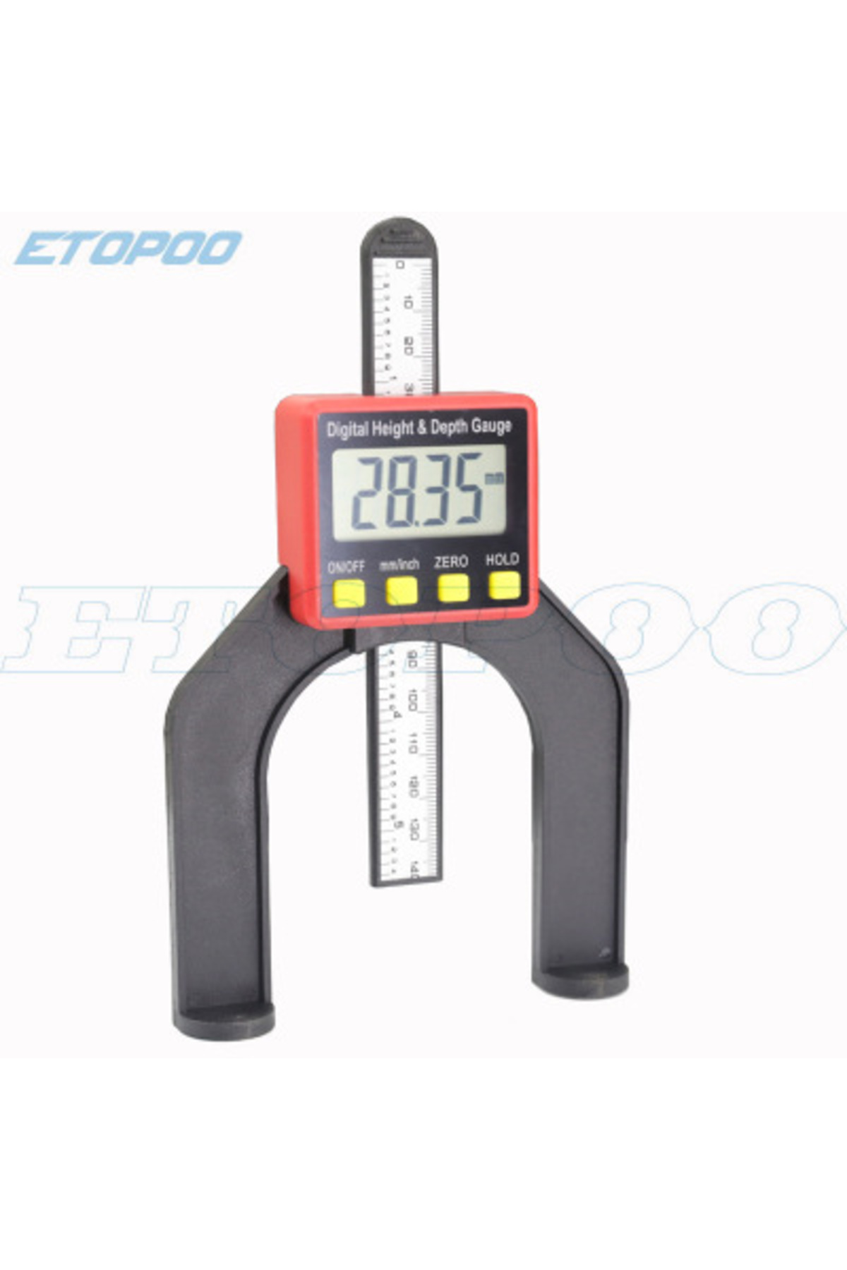 Choice-4 مفاتيح حمراء 0-80 مم مقياس الارتفاع والعمق الرقمي LCD مقاييس الارتفاع الفرجار مع أقدام مغناطيسية للطريق 1