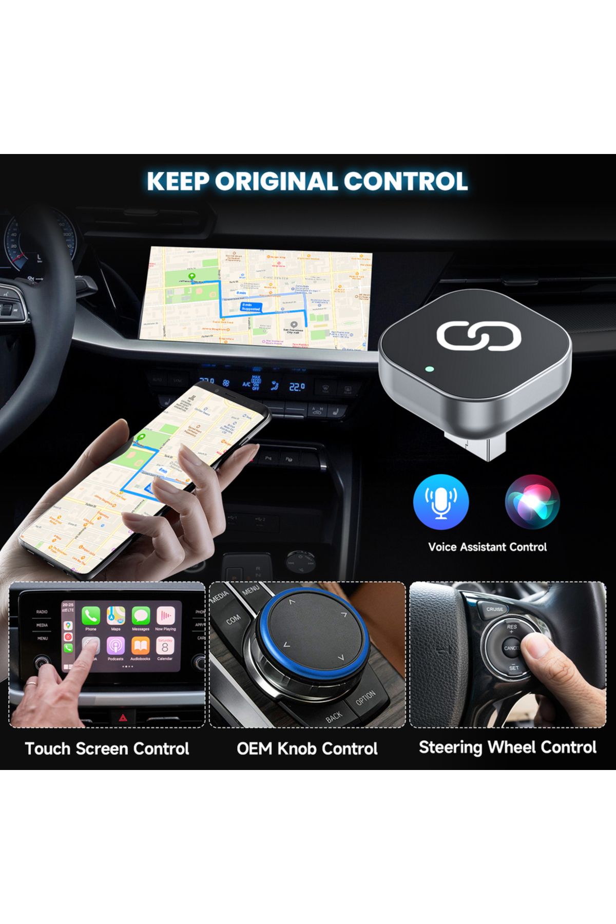 Choice-2 in 1 Wireless CarPlay Adapter Plug & Plug Auto Connect No Delay Converts Wired to Wireless Comp... 6