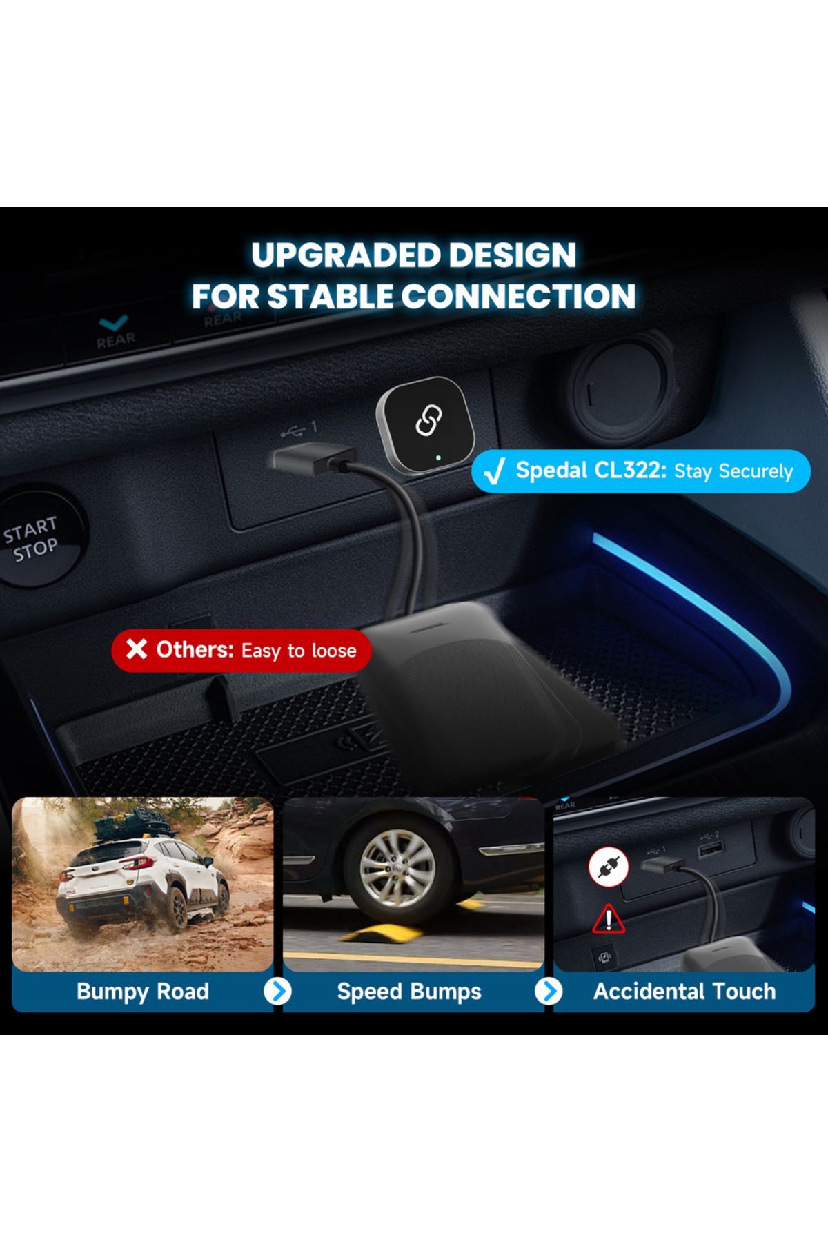 Choice-2 in 1 Wireless CarPlay Adapter Plug & Plug Auto Connect No Delay Converts Wired to Wireless Comp... 3