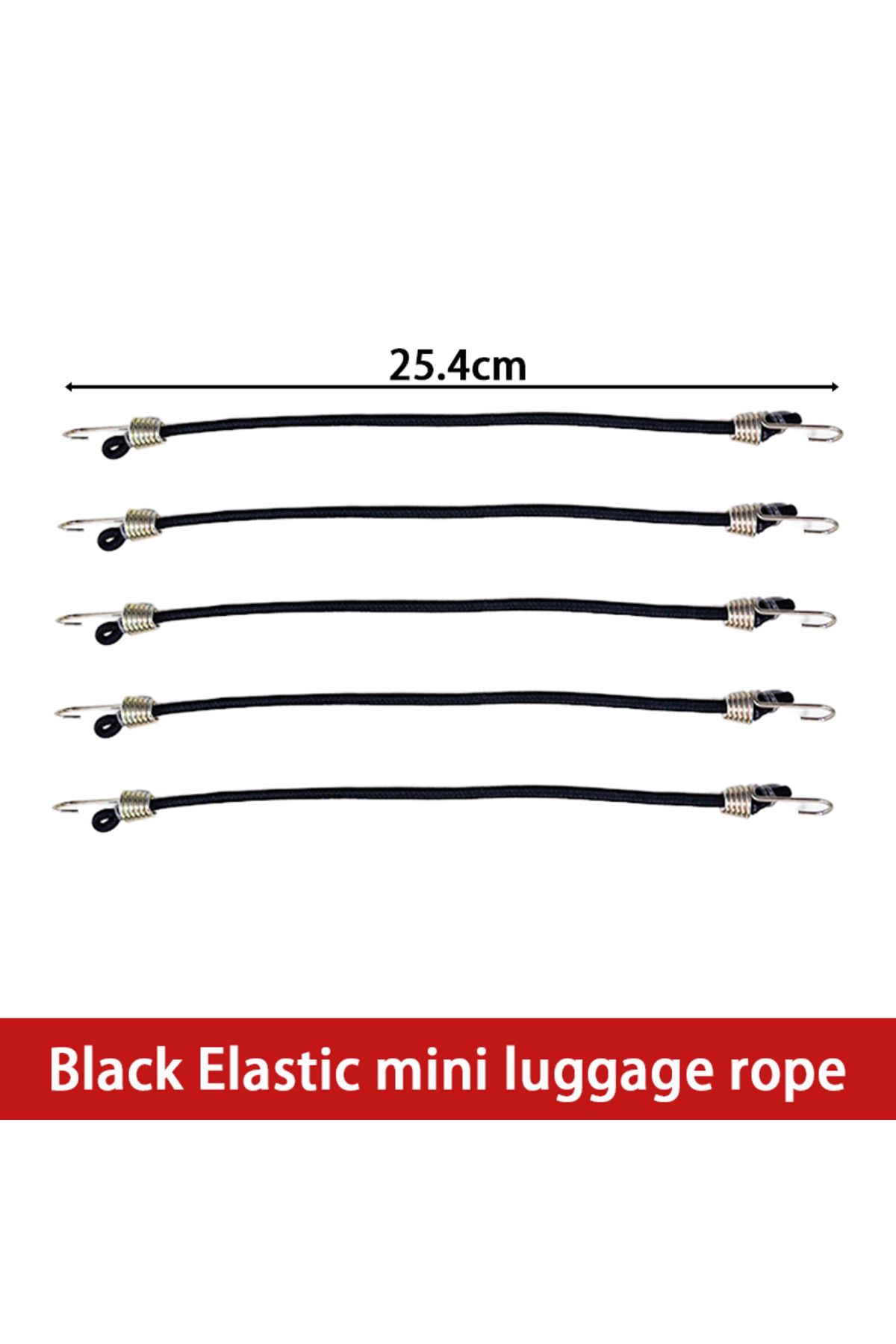 Choice-Black 5pcs 5/10PCS Luggage Strap Elastic Strap Fixed Elastic Cord Socket Fixed Small Hook 4mm Latex 1