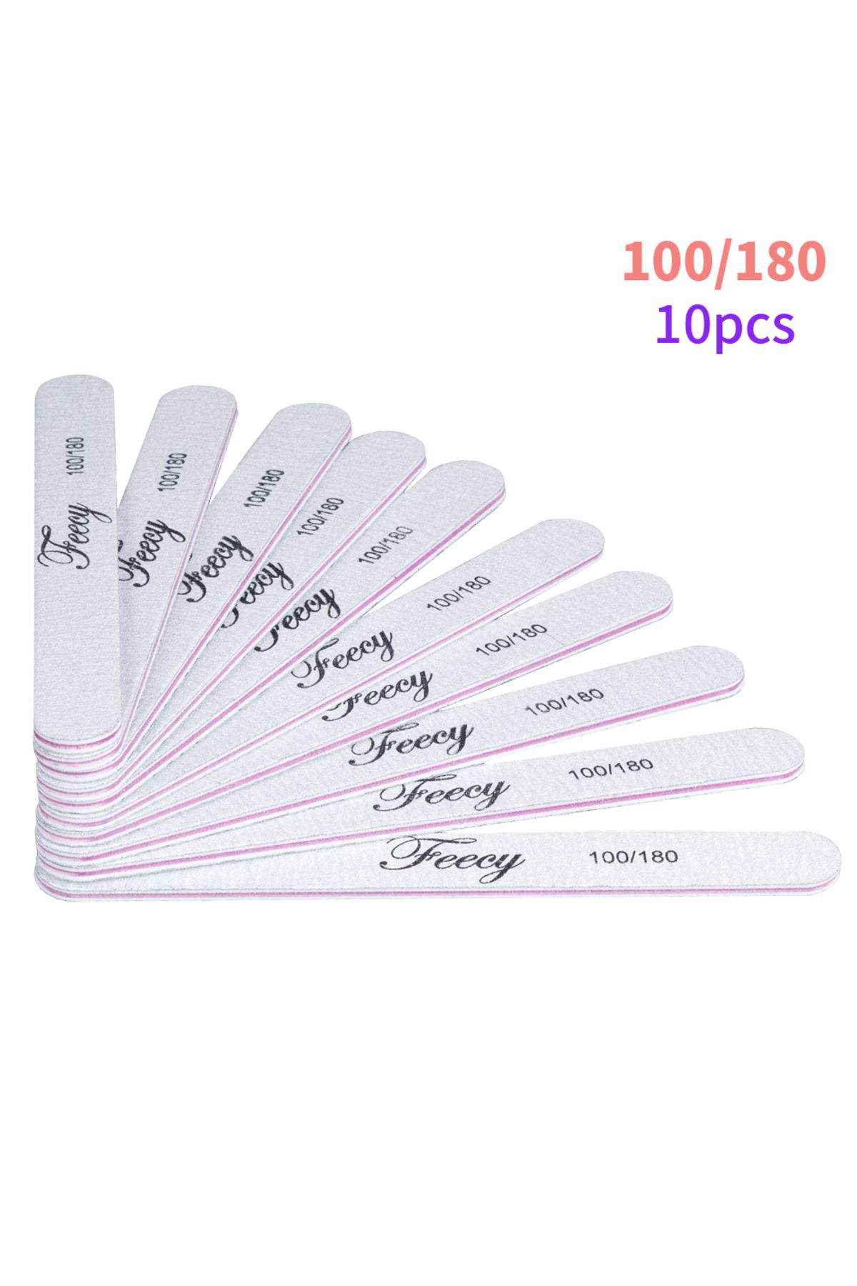 LOOFEO-10pcs Nail File Buffer Double Side Of The Nail File Buffer 100/180 Trimmer Lime Buffer In The Nail A 1