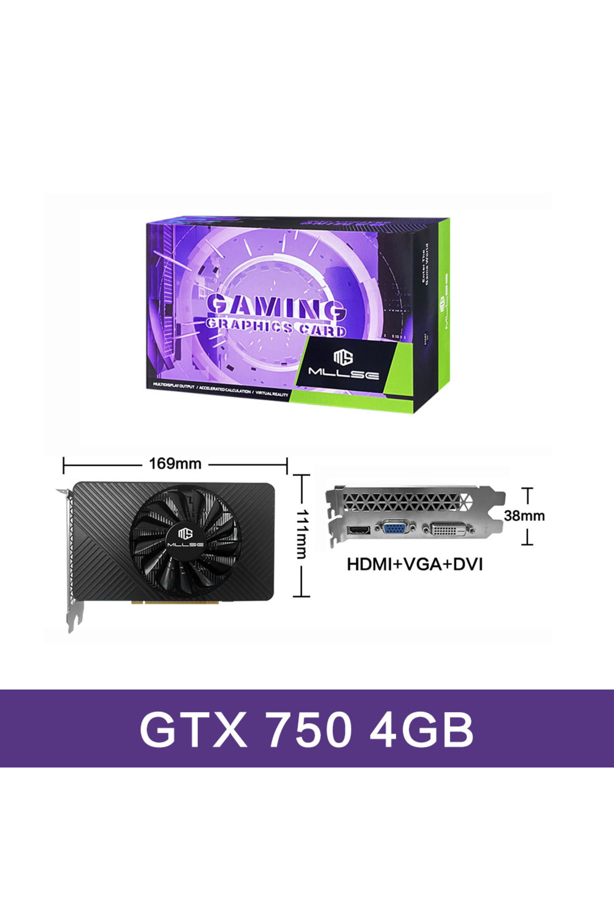 Choice1-بطاقة رسومات GTX 750 4GB MLLSE GTX 750Ti 4GB GDDR5 128Bit HDMI DVI VGA PCI-E 3.0 Geforce GPU Gtx 75 1