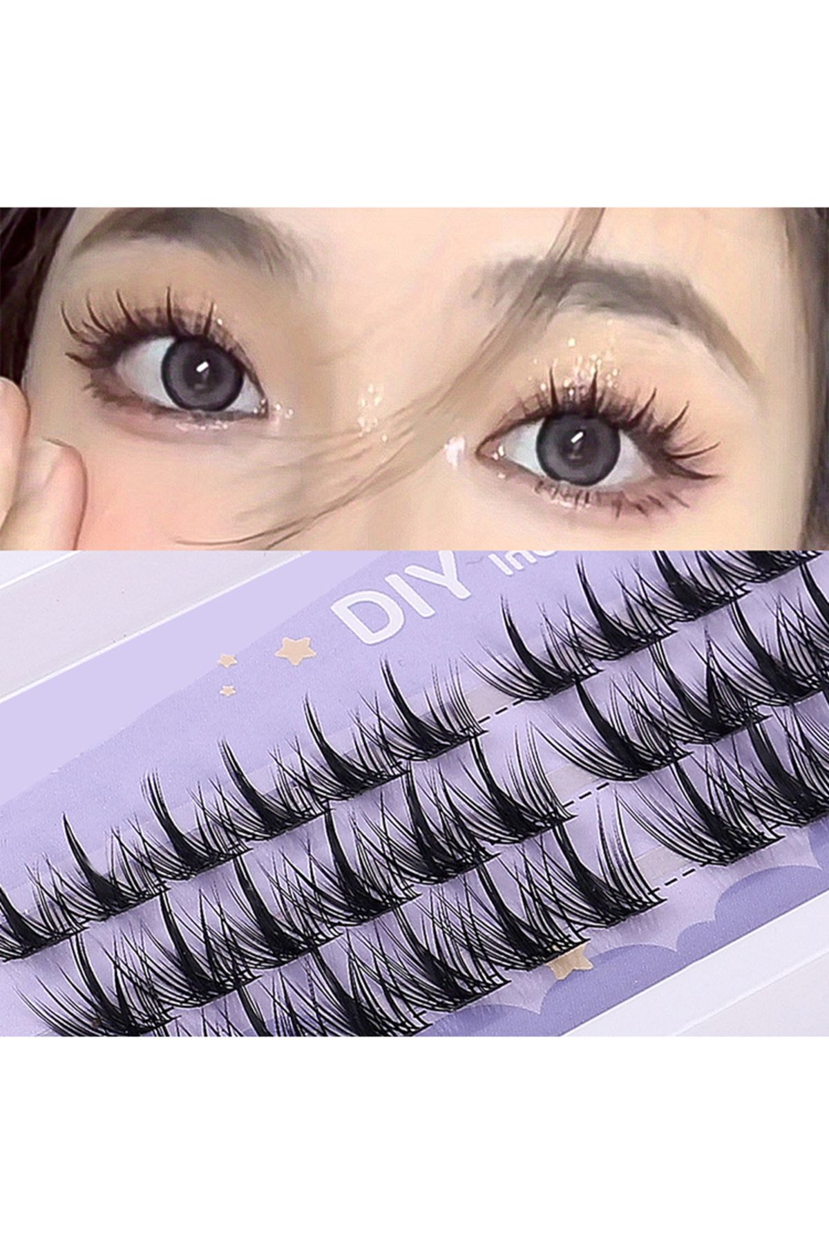 Choice-C Individual Lashes Curly Wispy Lash Clusters Little Devil Style Add Natural Volume Thin Band DIY L. 7
