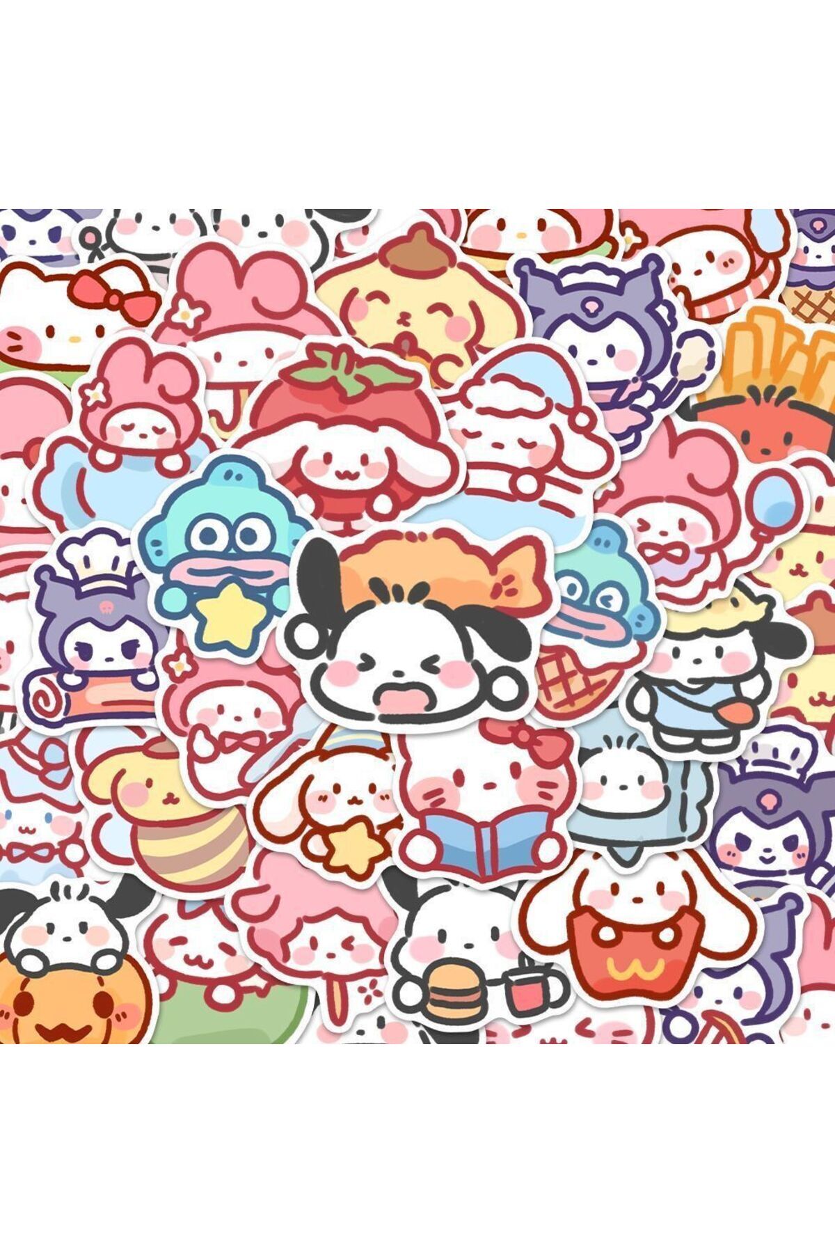 Choice-100PCS 100pcs Cute Cartoon Sanrio Stickers My Melody Kuromi Handbag Decoration Stickers Cinnamoroll 1