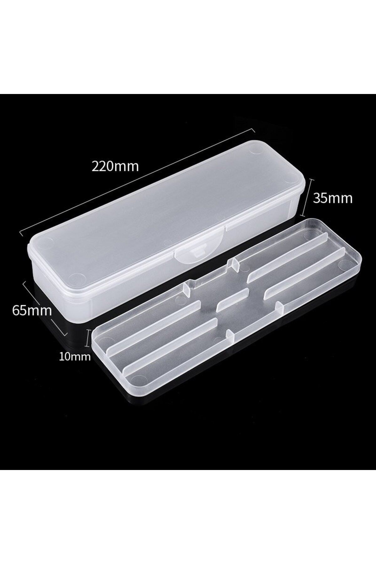 Choice-Double layered 1Pc Rectangle Double-layer Nail Art Tool Empty Storage Box Tweezers Clippers Nail Bru 1