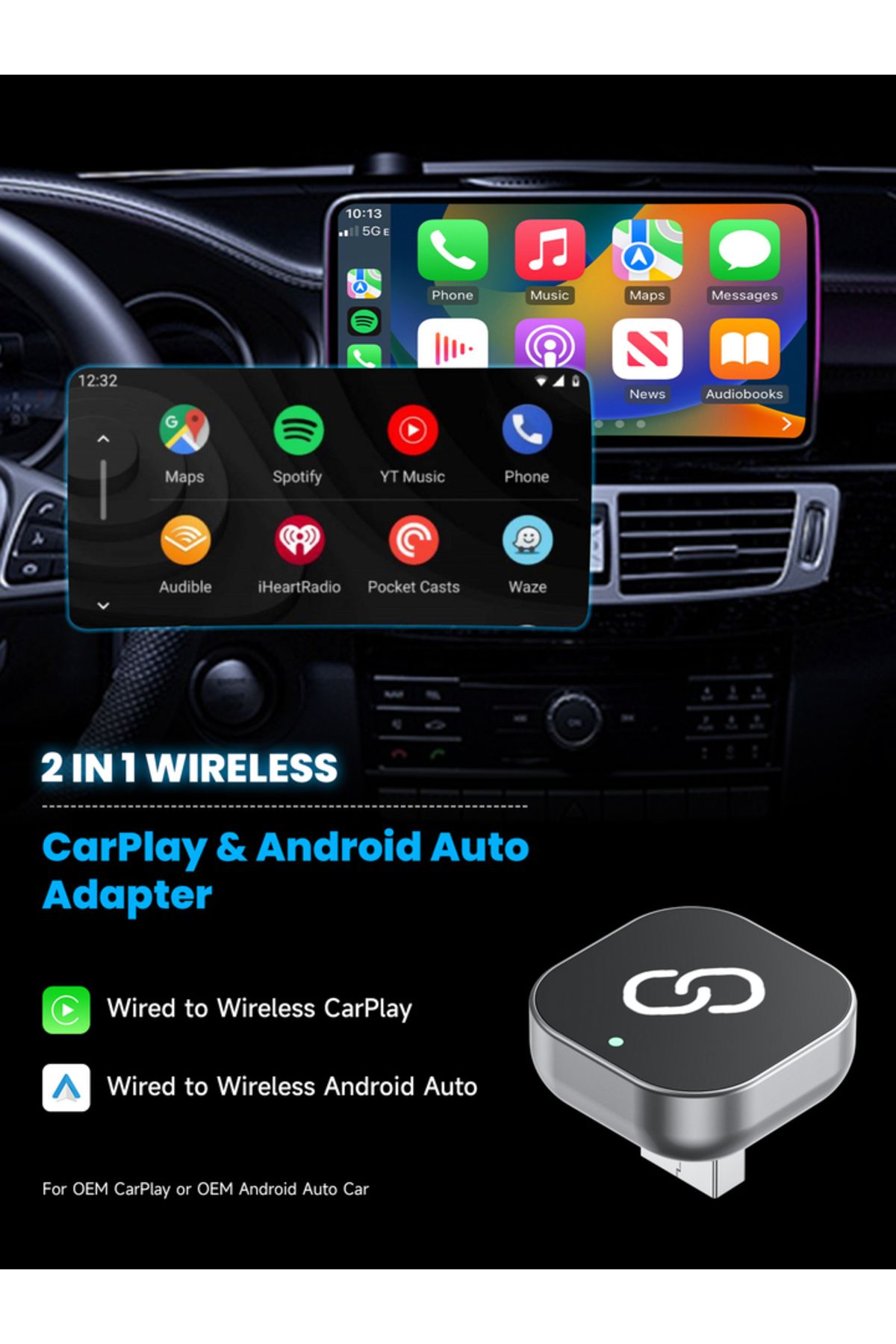 Choice-2 in 1 Wireless CarPlay Adapter Plug & Plug Auto Connect No Delay Converts Wired to Wireless Comp... 7