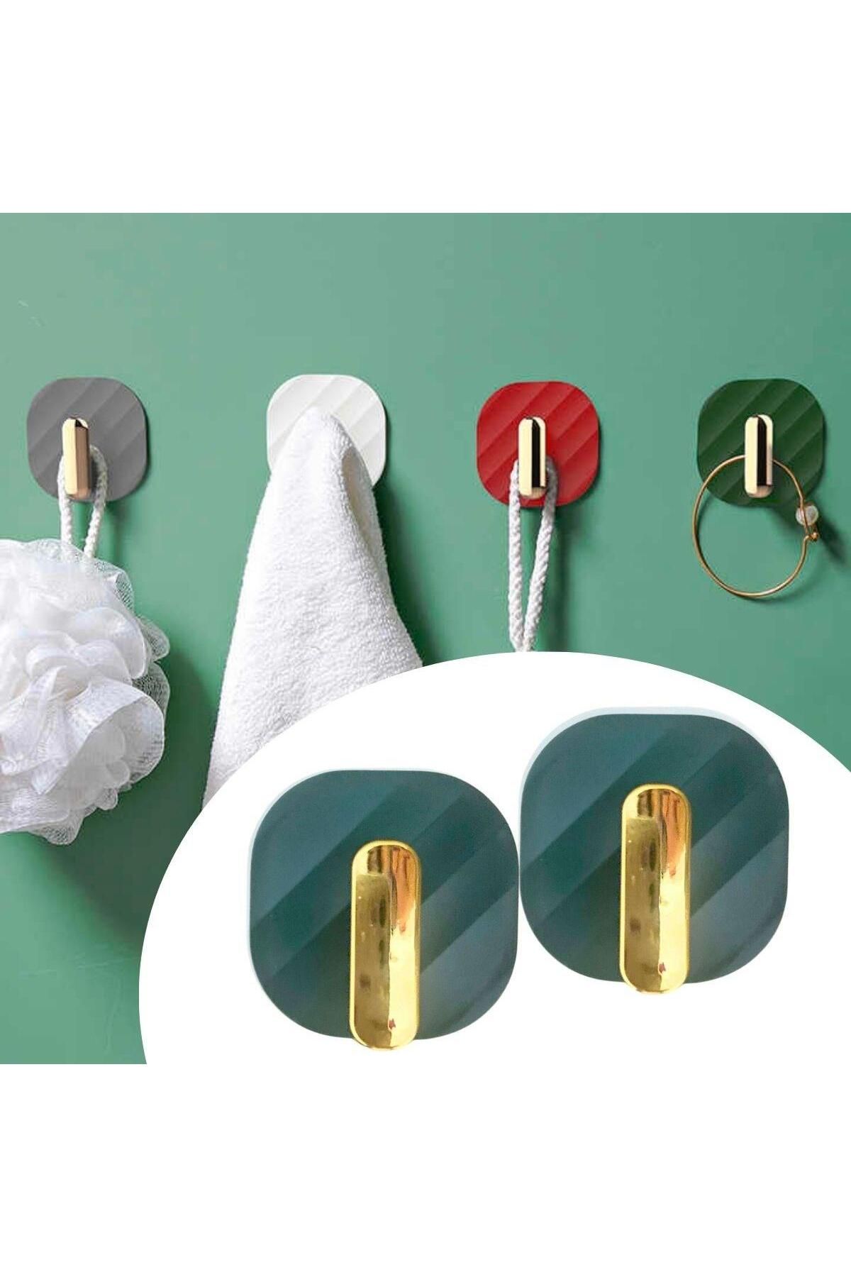 Shop58 2li Yapışkanlı Retro Askılık Dolap Kapak Kulpu Yeşil (4172)