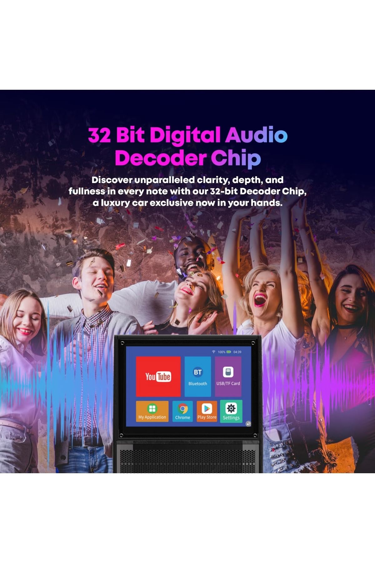 FlashHawk-Karaoke Machine with Lyrics Display Screen, Built-in Tablet, Bluetooth Speaker with 2 Mics, 7500mah 7