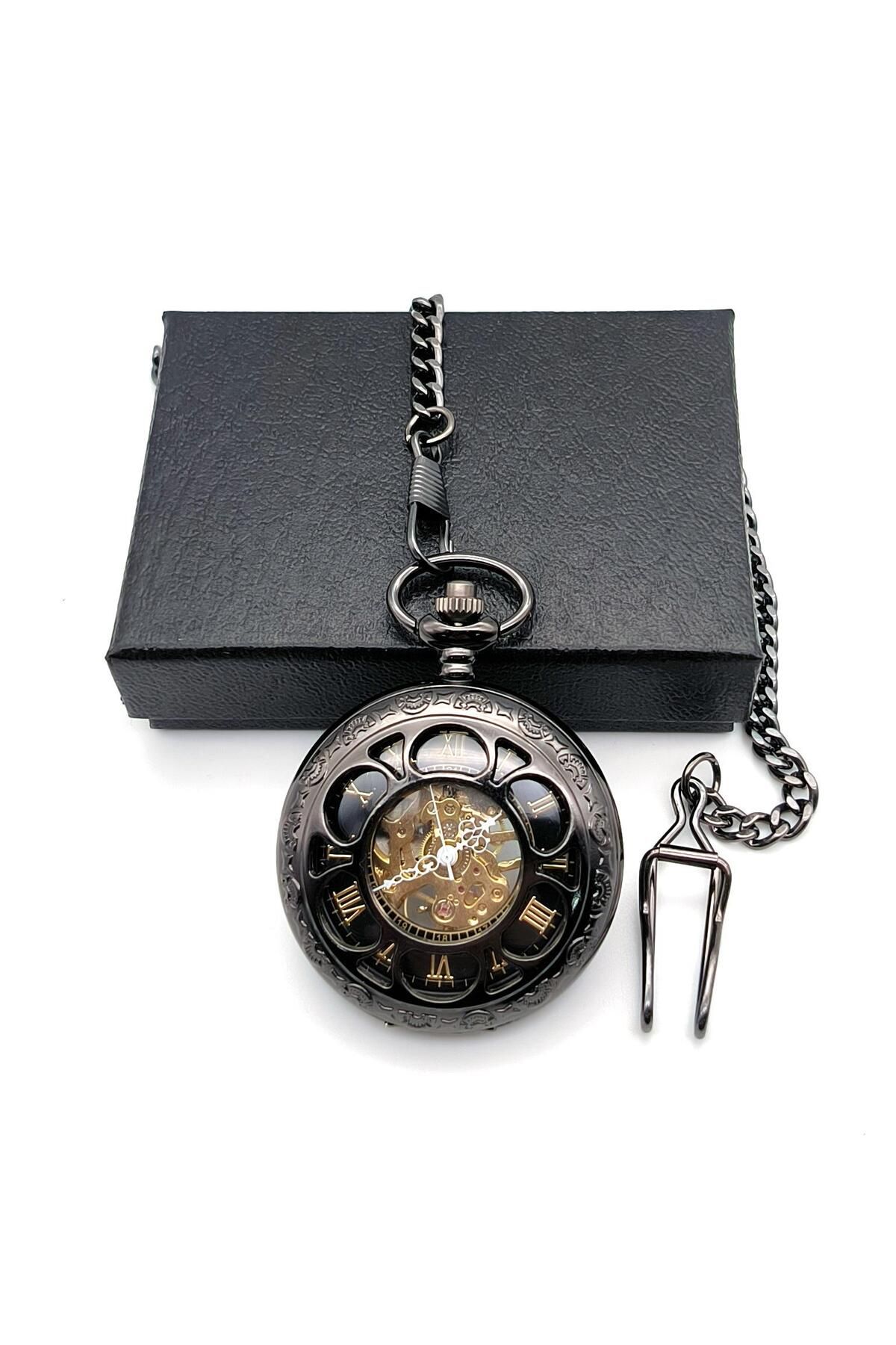 valkyrie-Wind-Up Mechanical Skeleton Chain Pocket Watch 5