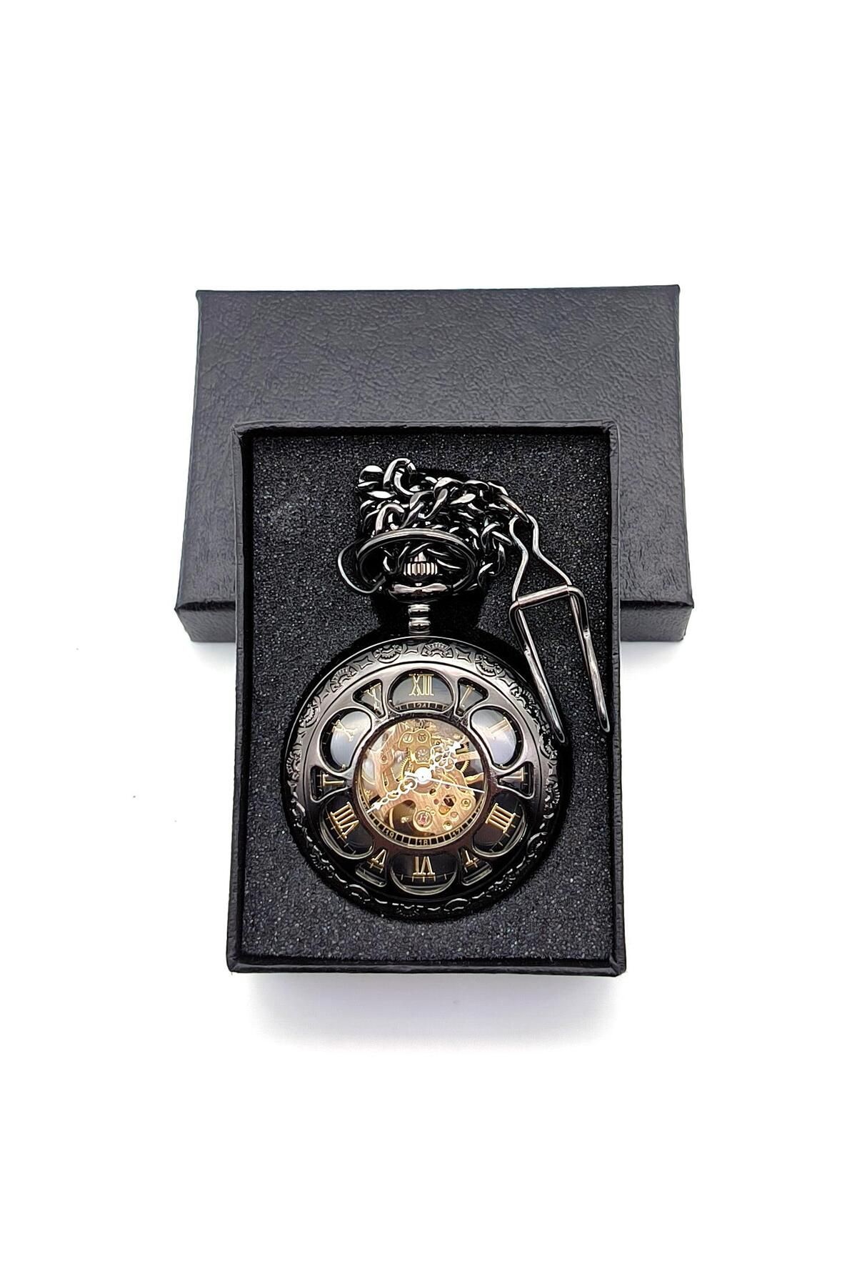valkyrie-Wind-Up Mechanical Skeleton Chain Pocket Watch 6