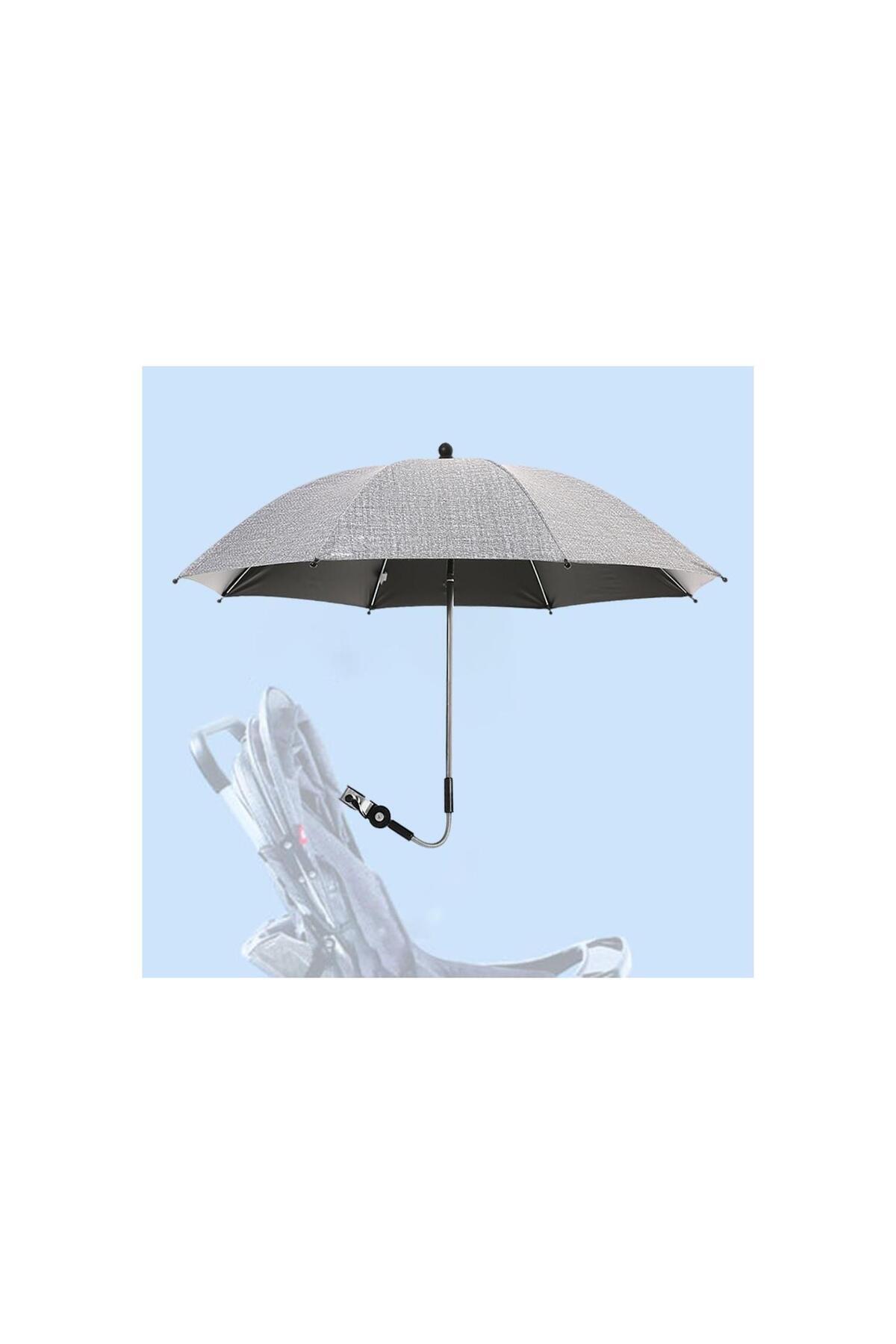 valkyrie Bebek Arabası İçin Ayrılabilir 360 Derece Ayarlanabilir 75 cm Şemsiye - Gri fotoğrafı 5 (önizleme)