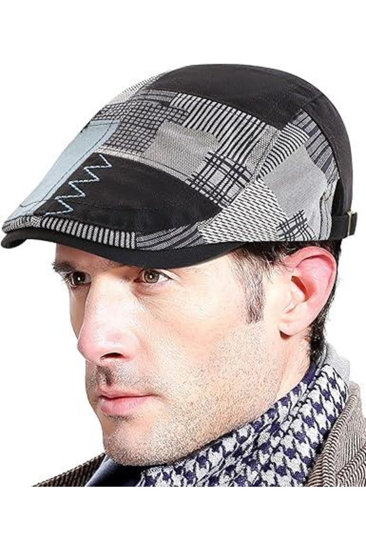 valkyrie-Italayla Style Dynamic Men's Kaşquette Canvas Asymmetrical Model Adjustable Sweatproof Black 3