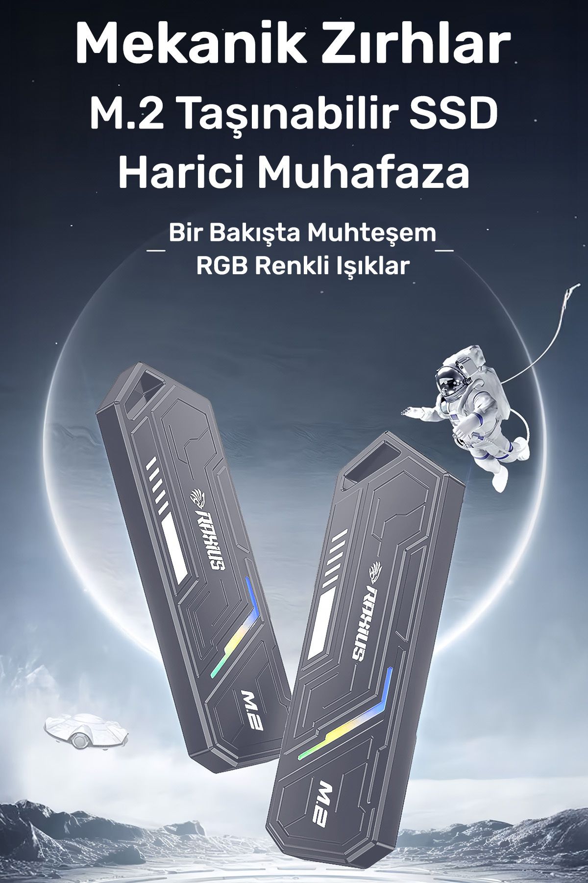 RaXius-Dk03 Usb-A/Type-C Wired Rgb 1Tb 22X80 M.2 Nvme Portable External Ssd 4