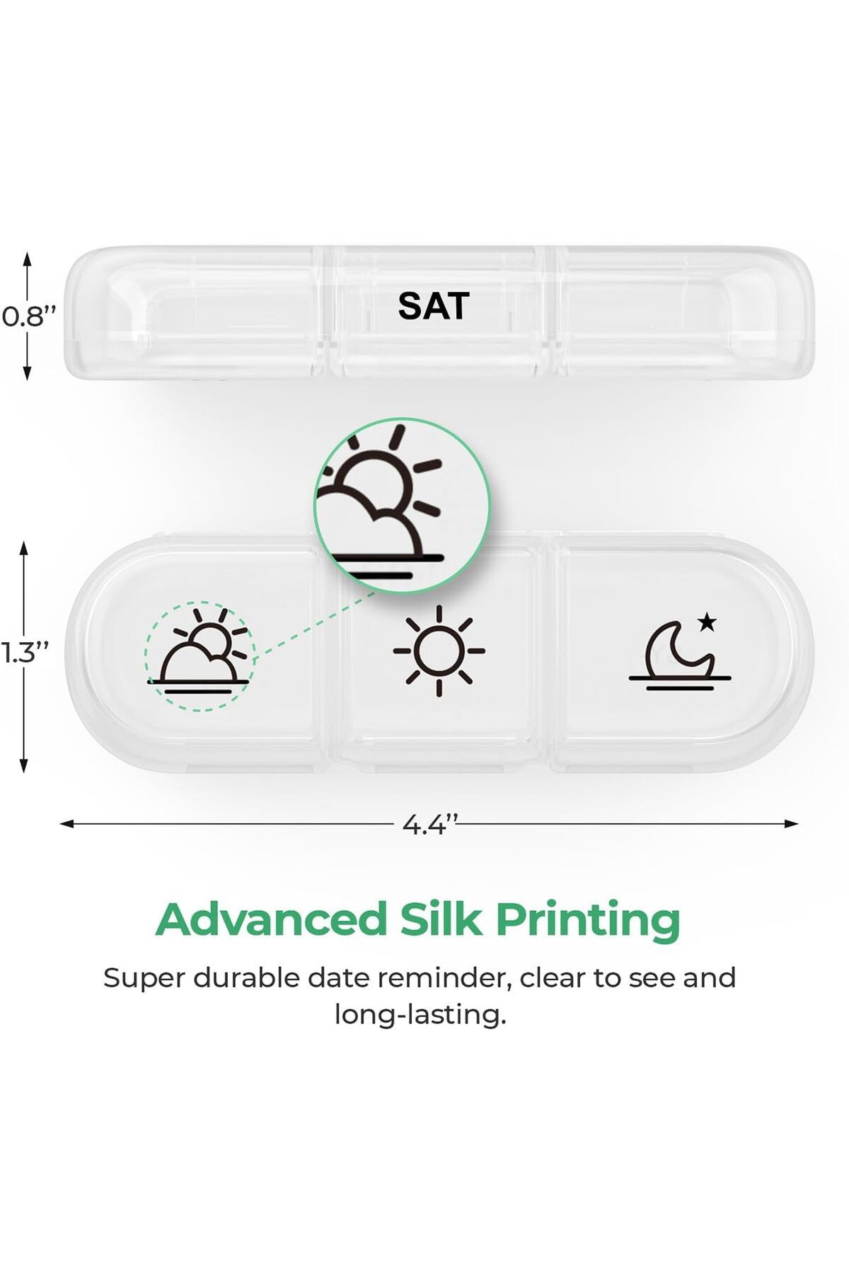 COOYA-Portable Travel Pill Box, 7 Day with Large Pill Containers, Light Proof Pill Case (White) 6