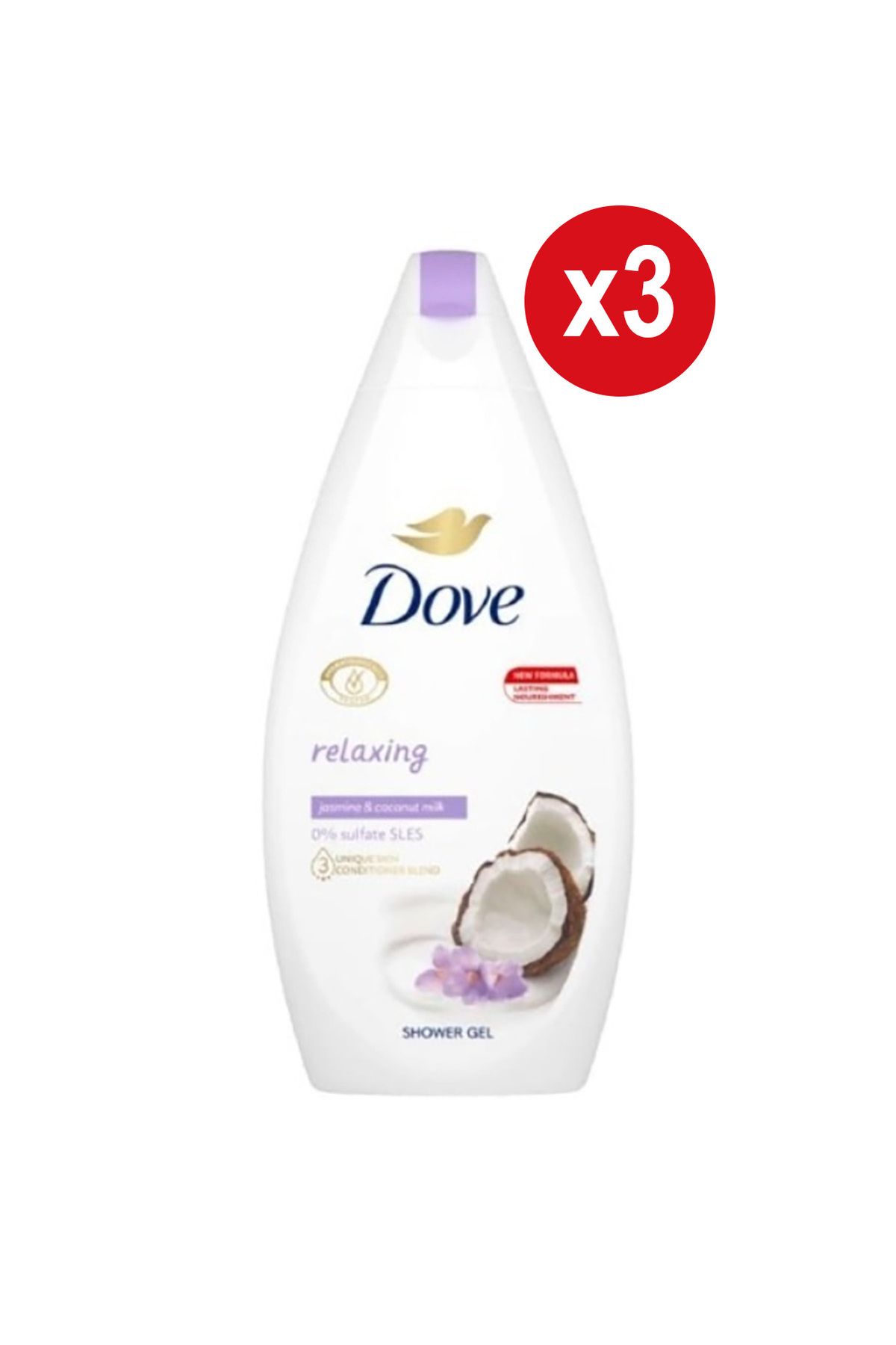 Dove-Shower gel Rilassante Jasmine & Latte di Cocco 450ml X 3 1