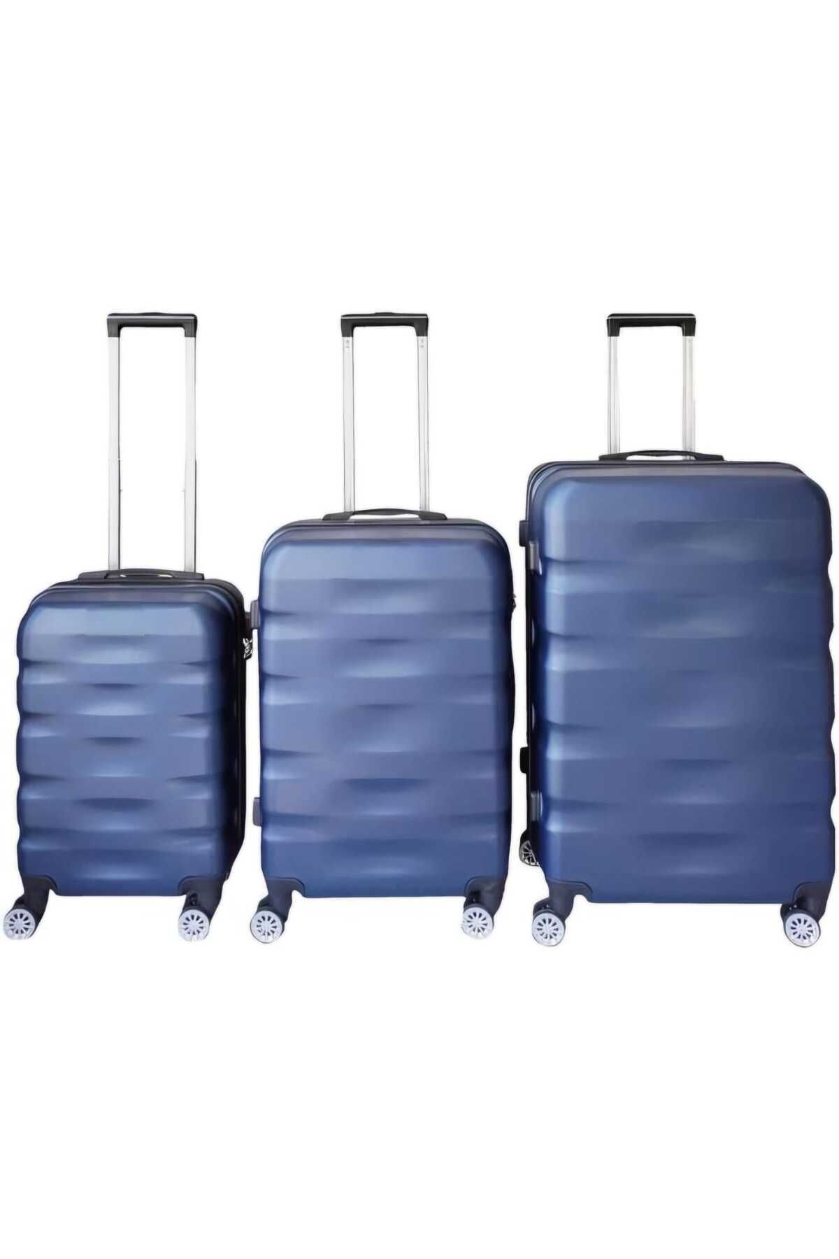 OEM-Set of 3 ORMI ABS trolleys 4 double wheels 360 degrees blue 1