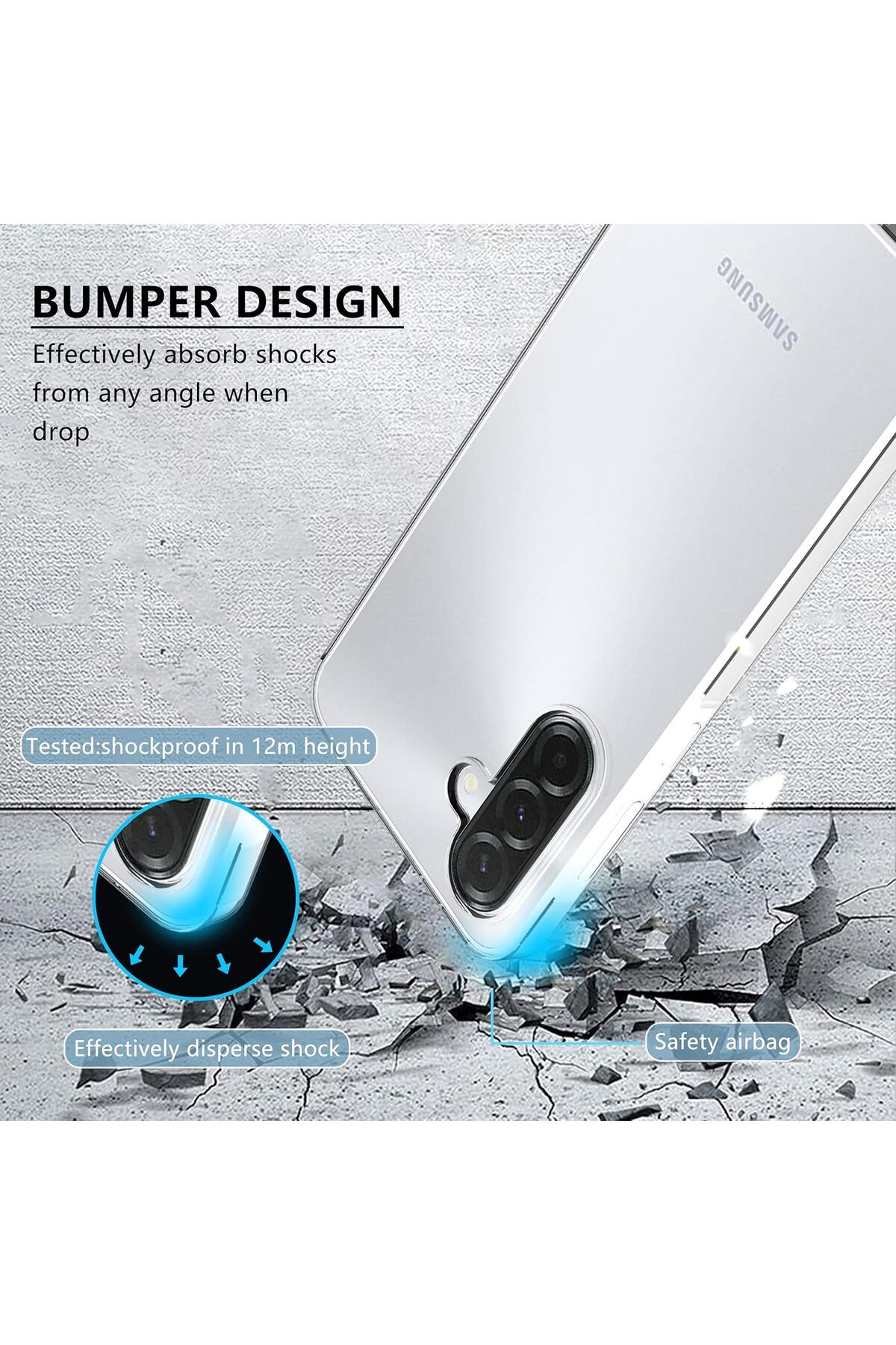 AWH-جراب شفاف لهاتف Samsung Galaxy A36 5G مع واقي مدمج لعدسة الكاميرا 5
