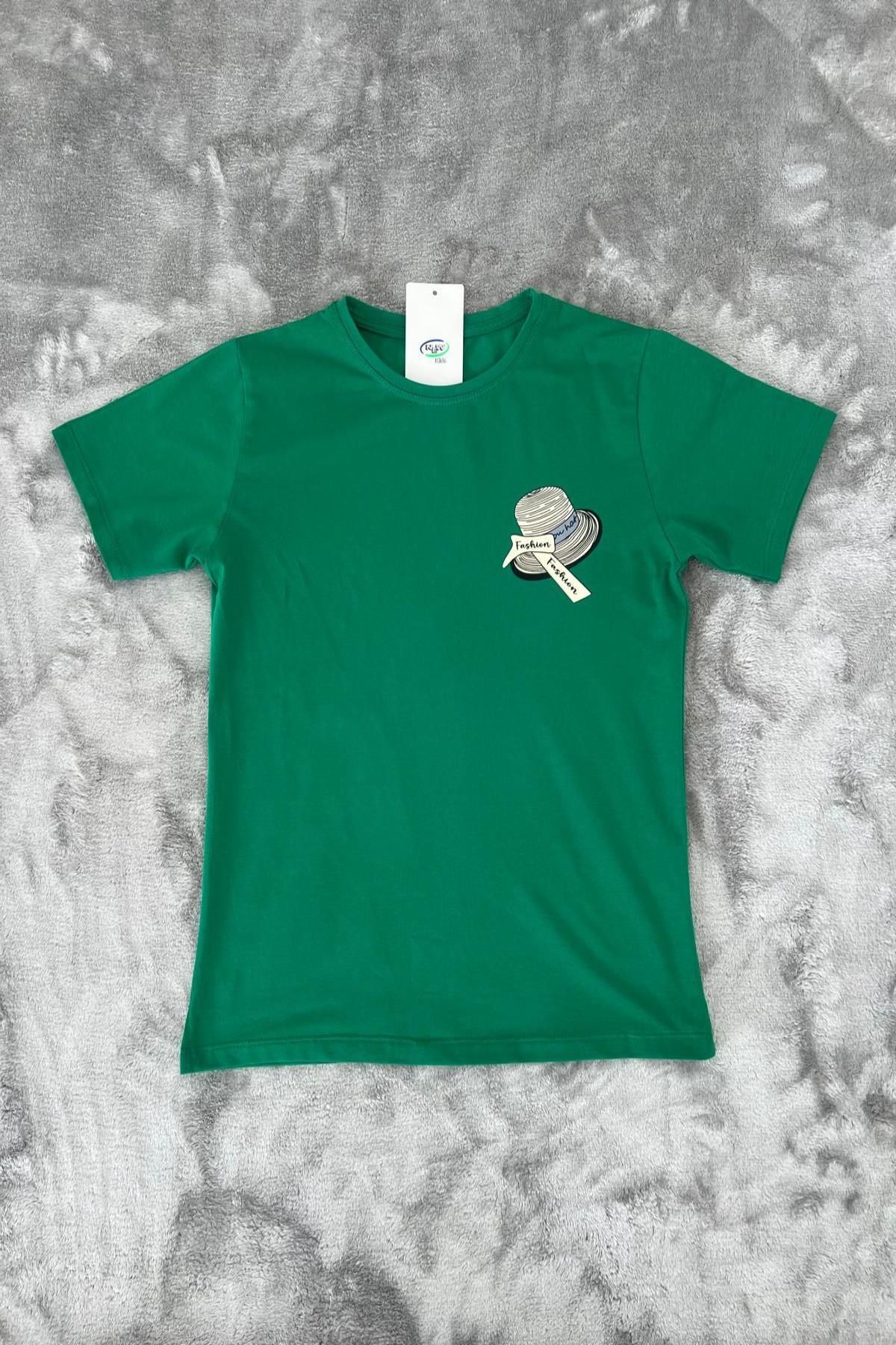 NEWKİDS-Printed 100% Cotton Combed Cotton Girls' T-Shirt 1