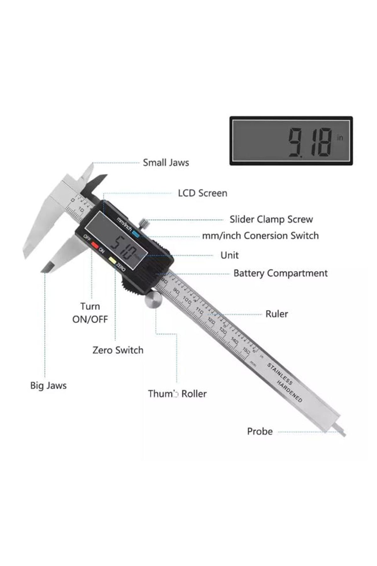 Generic-Digital Caliper Measuring Tool With Digital Display 3