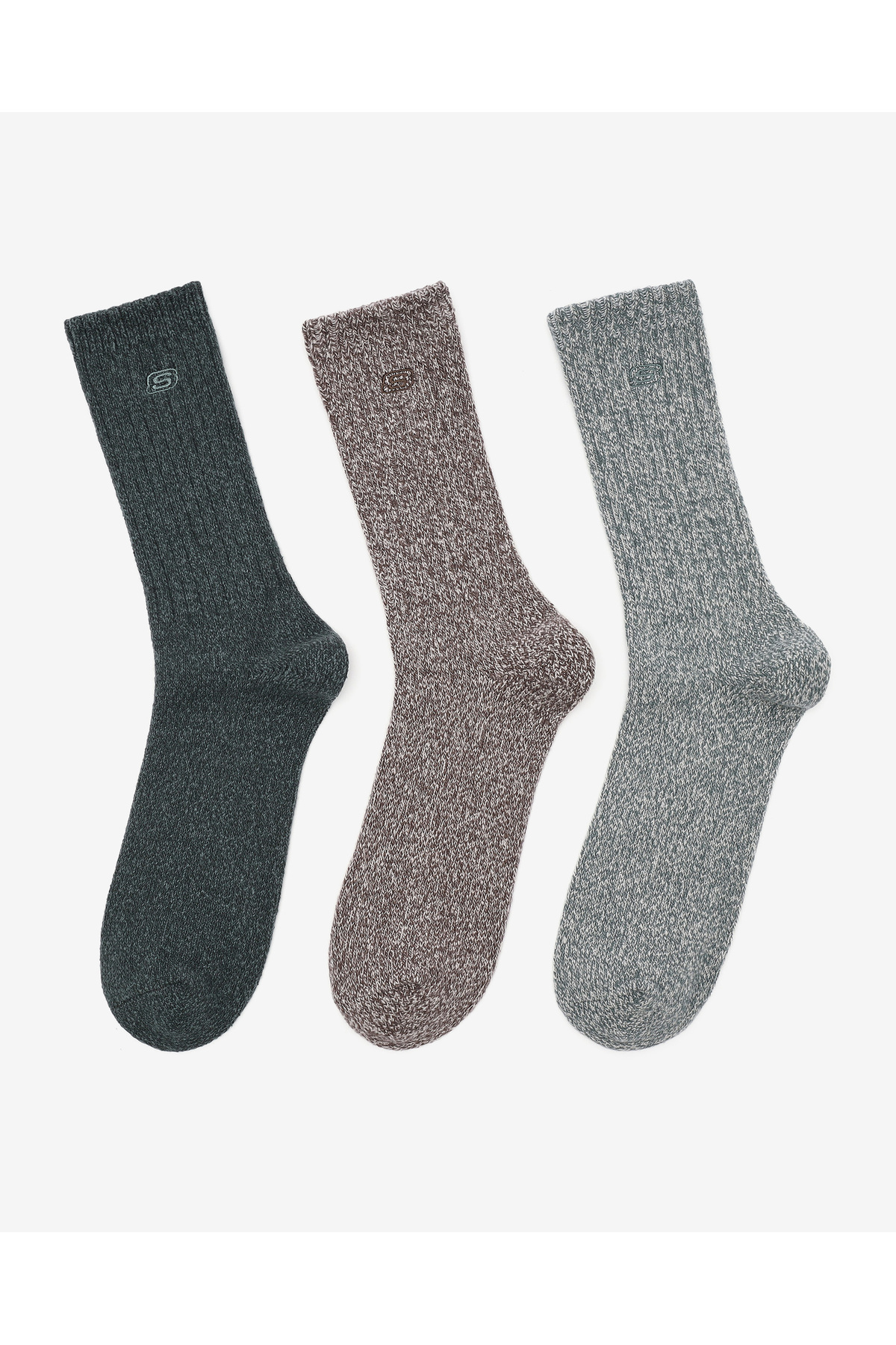 اسکچرز جوراب مردانه Non Terry Crew - بسته 3 عددی، جوراب مردانه سبز تیره S116025-300