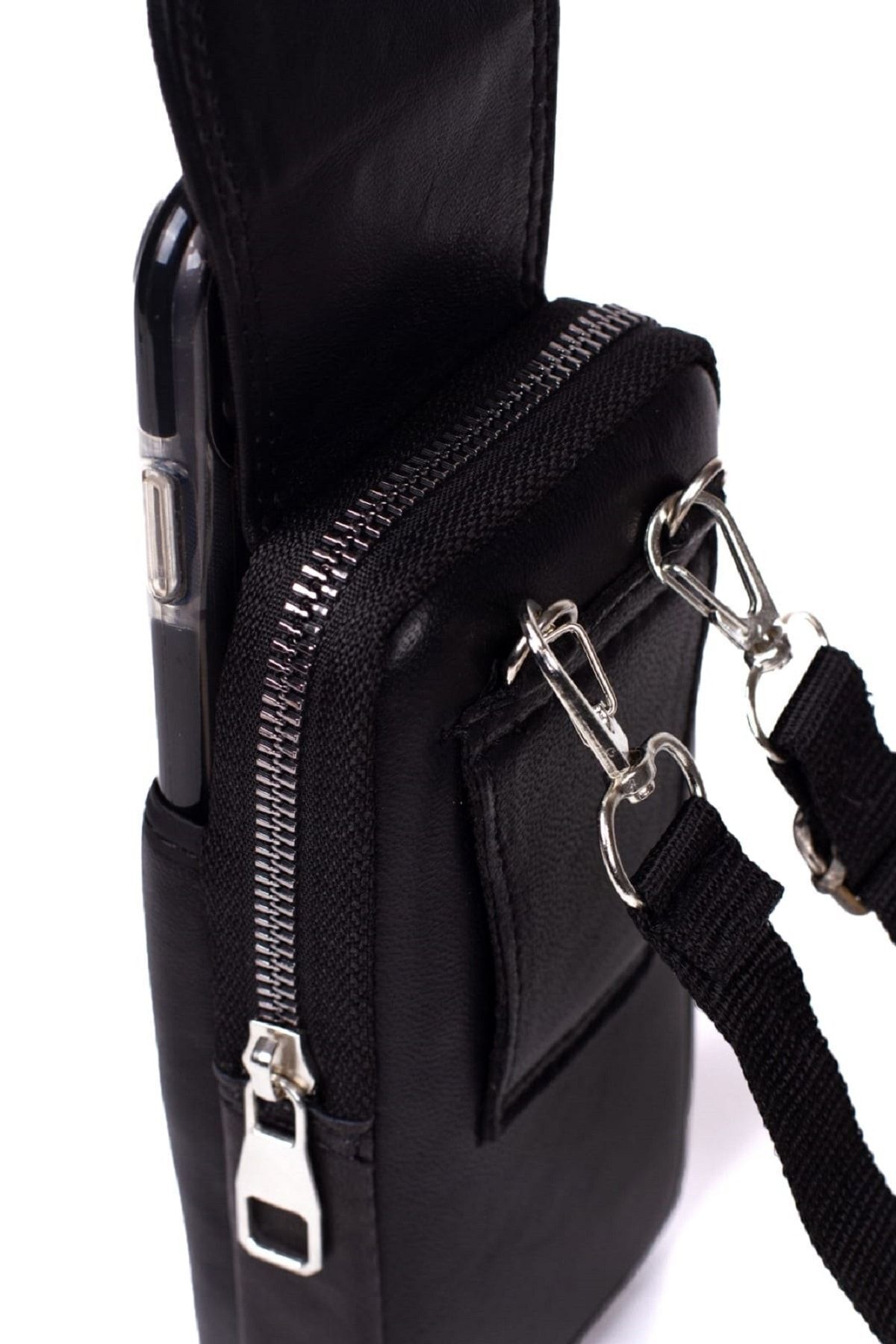 CERFF LEATHER CLUP Hakiki Deri Omuzdan Askılı Mıknatıslı Telefonluk görsel 5