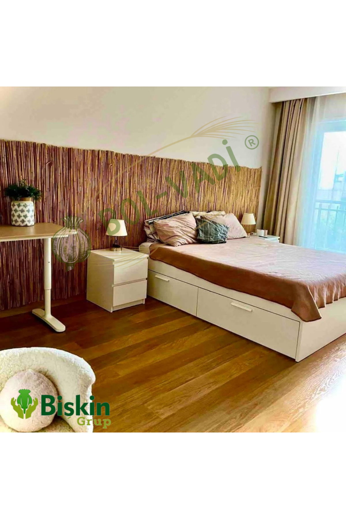 150CM Height X 500cm Width Natural Bamboo Cane Wire Mesh Fence Decorative Garden Balcony and Wall Fence .