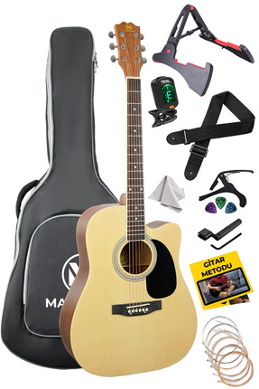 Maxword MCG-650NT Yüksek Kaliteli Ağaç Akustik Gitar Full Set