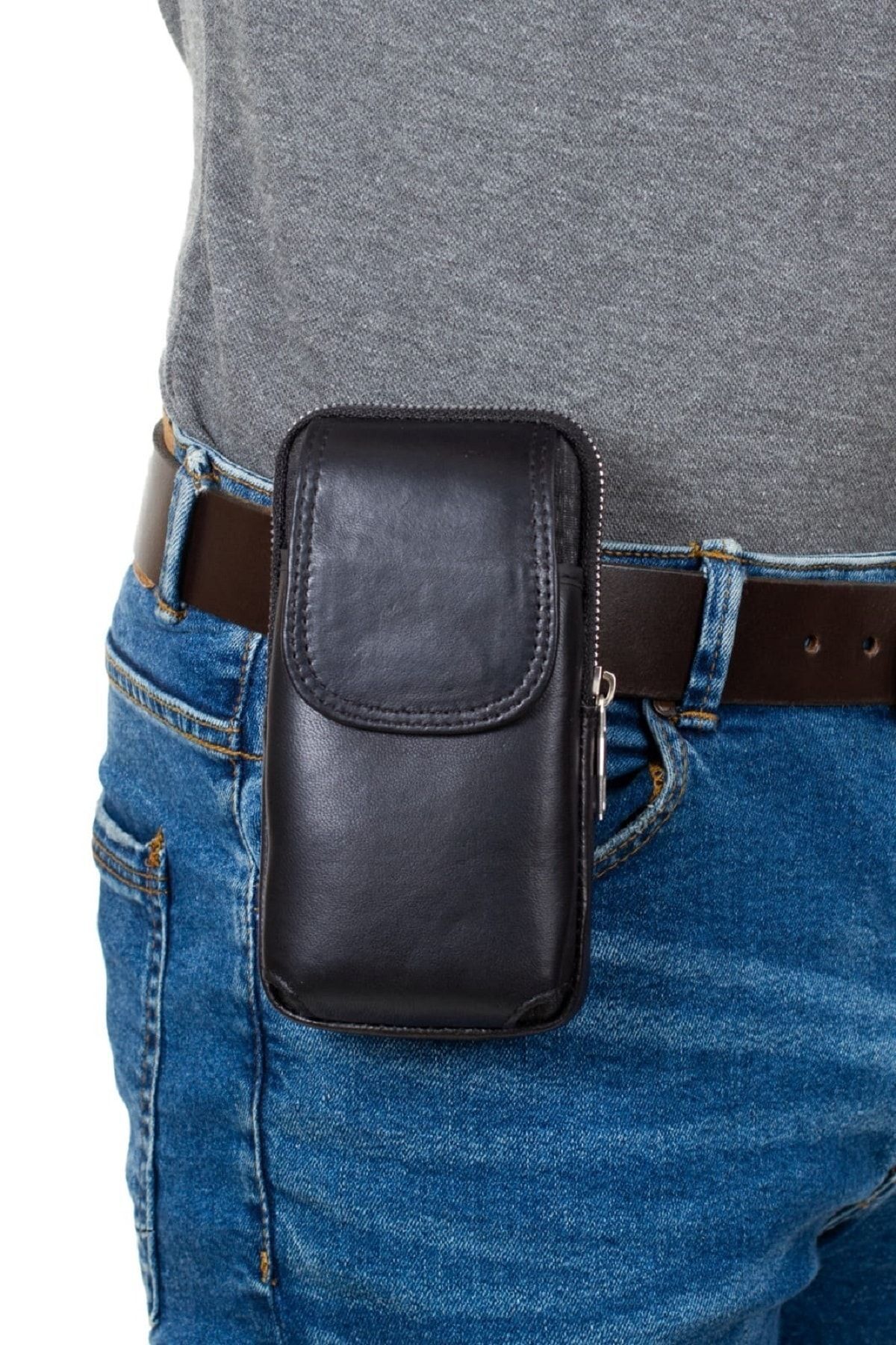 CERFF LEATHER CLUP Hakiki Deri Omuzdan Askılı Mıknatıslı Telefonluk görsel 7