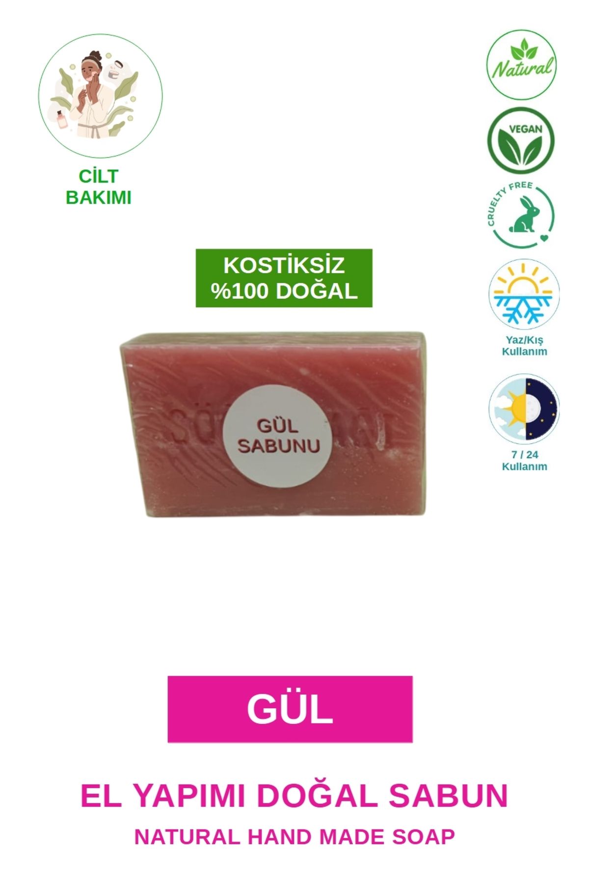 SÖĞÜTDAĞI EL YAPIMI DOĞAL SABUN - GÜL