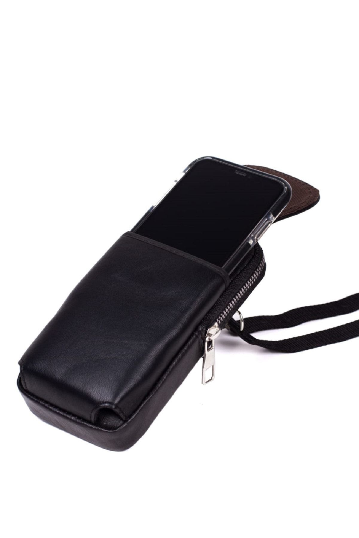 CERFF LEATHER CLUP Hakiki Deri Omuzdan Askılı Mıknatıslı Telefonluk görsel 3