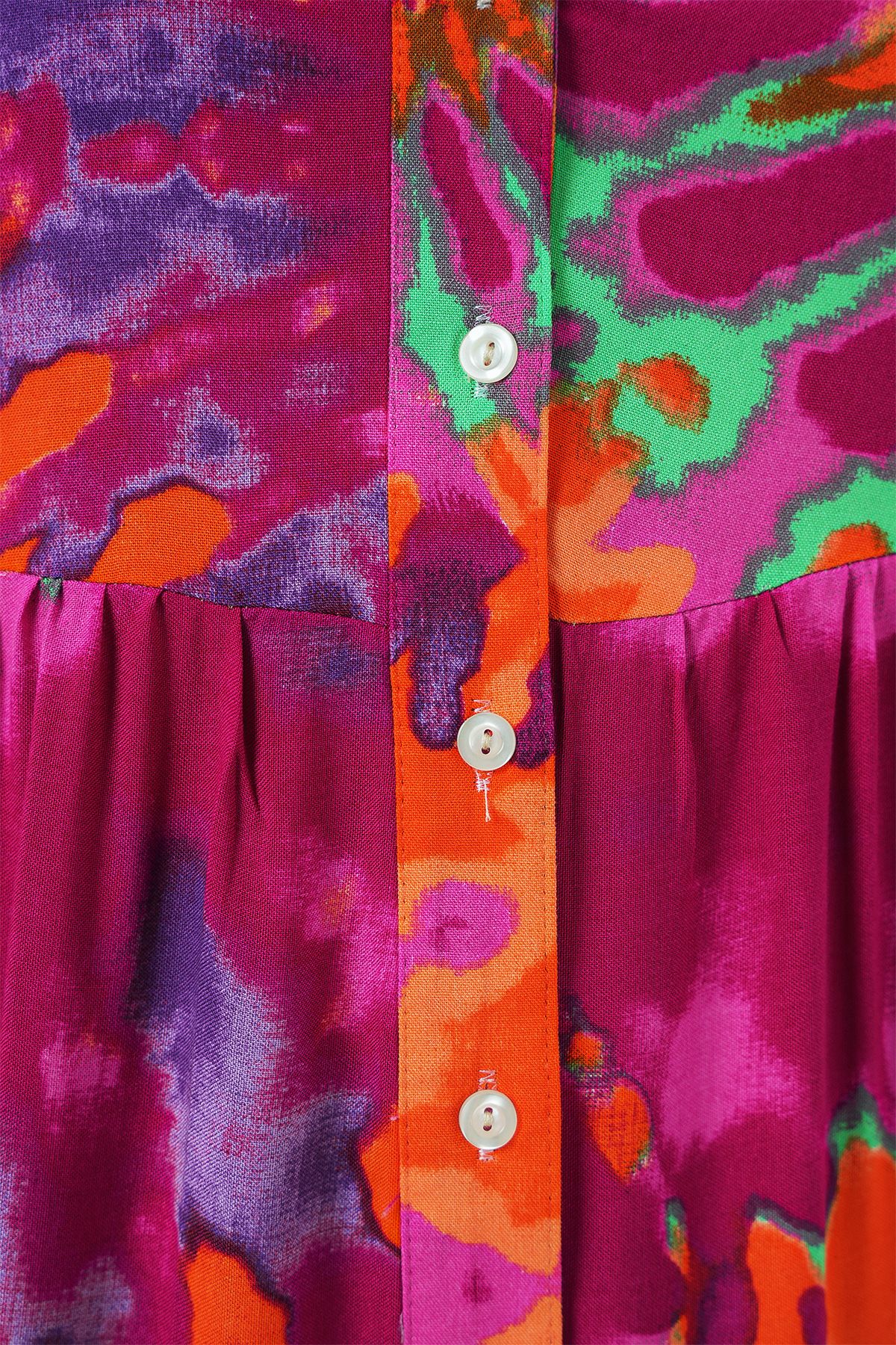Bigdart-2423 Authentic Patterned Hijab Dress - H. Fuchsia 5