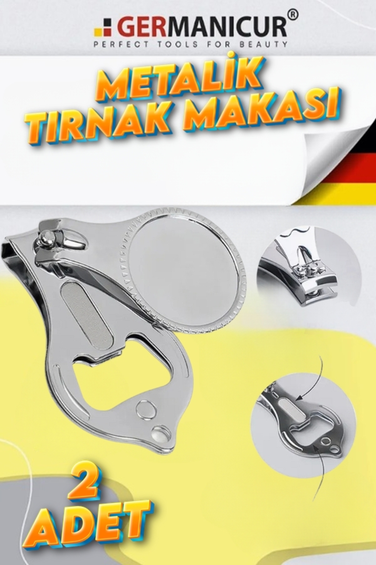 Xolo Çok Fonksiyonlu 2 Adet Tırnak Makası Törpü Açacak Tırnak Makası T505 Paslanmaz Çelik fotoğrafı 3 (önizleme)