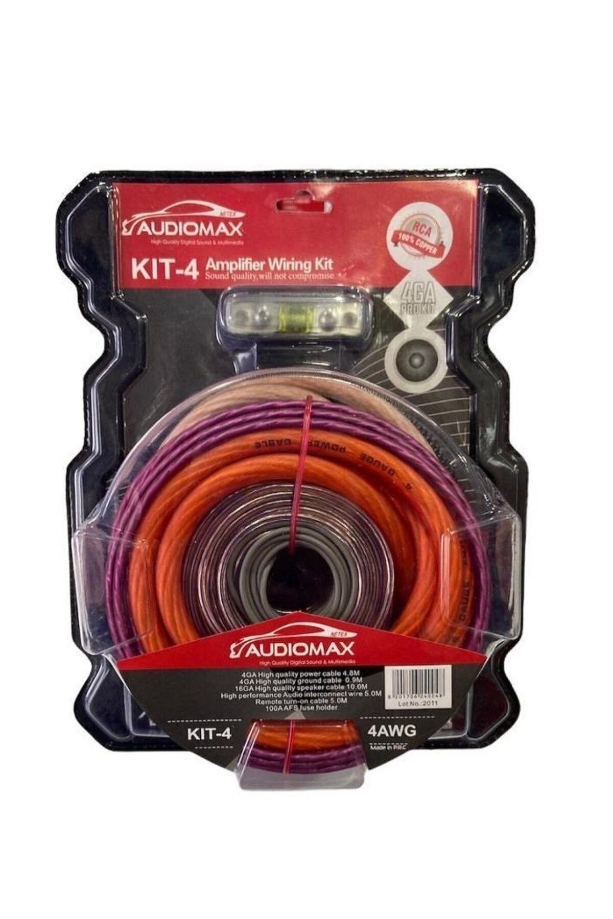 AUDİOMAX Audiomax MX-KIT4 Amfi Kablosu Seti 4GVA Kalınlık, Güçlü ve Temiz Ses Aktarımı