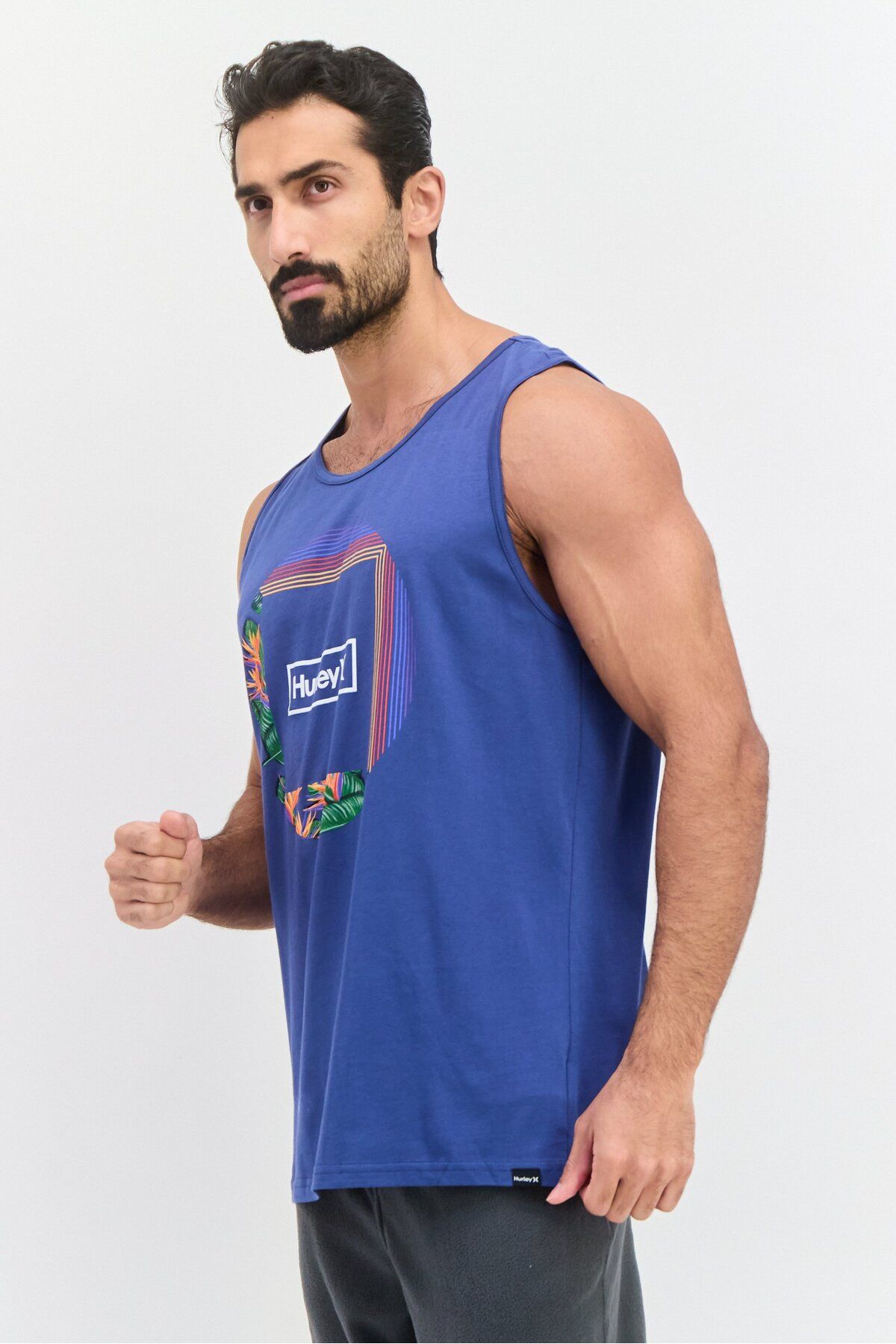 Hurley-Men Sportswear Fit Sleeveless Training Vest, Sage Blue 2