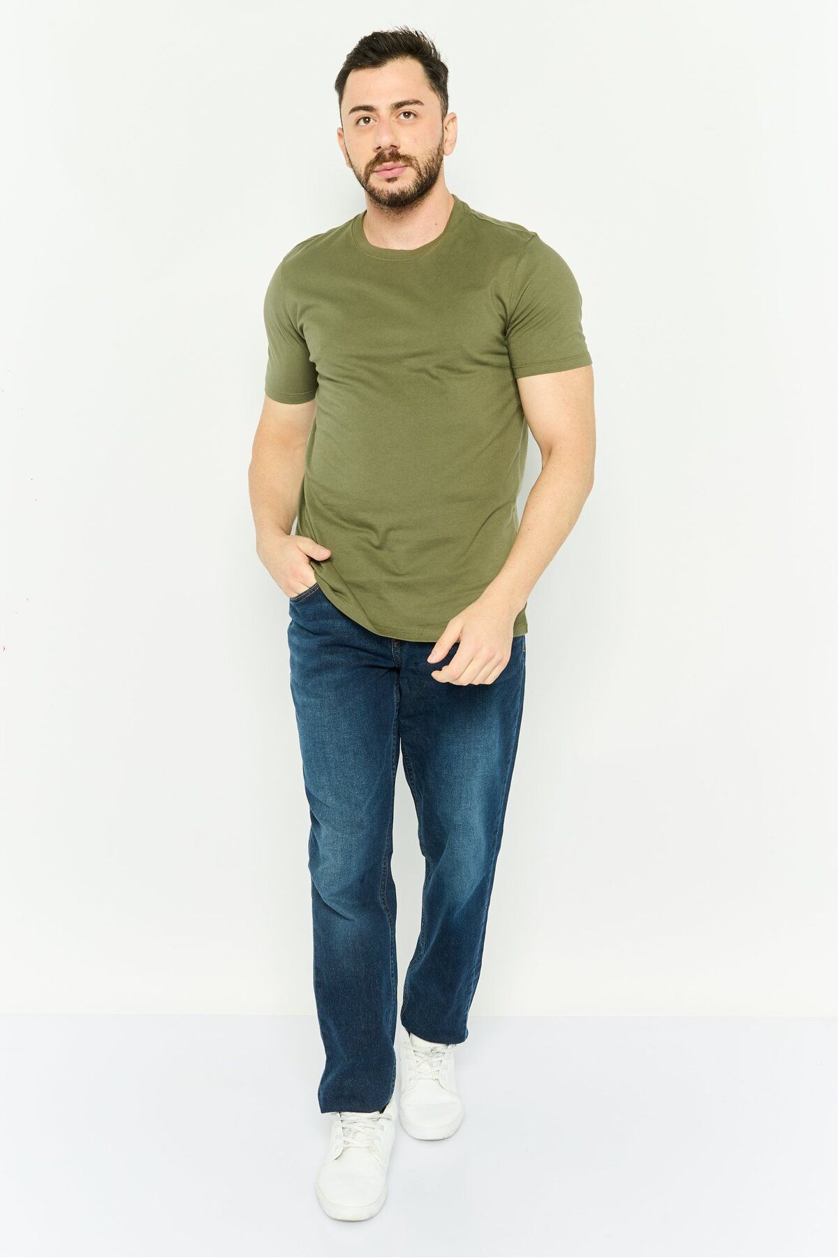 GAP-Men Crew Neck Short Sleeve Solid T-shirt, Olive 2