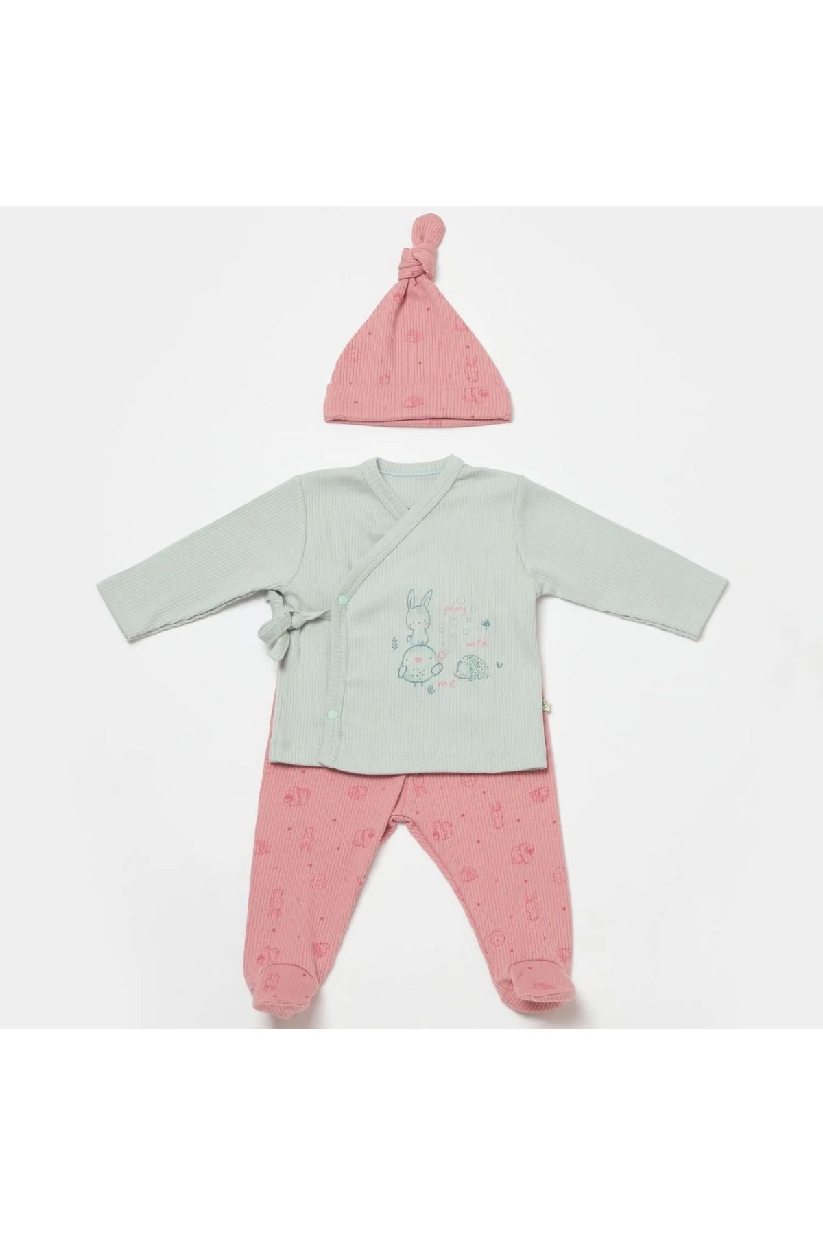Genel Markalar Bibaby Biorganic Modal Play With Me 3'lü Zıbın Set 58035 Mint