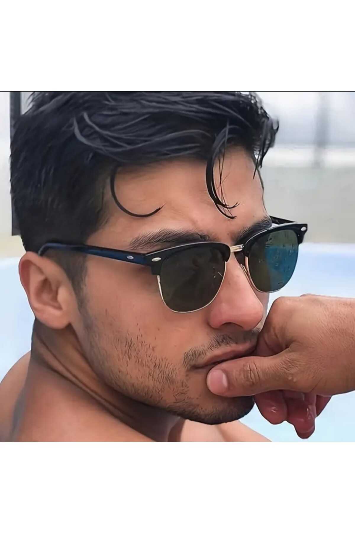 ModaLand Yeni Unisex Sezon Dikdörtgen Güneş Gözlüğü 3'Lü Fırsat lüks Seti görsel 6
