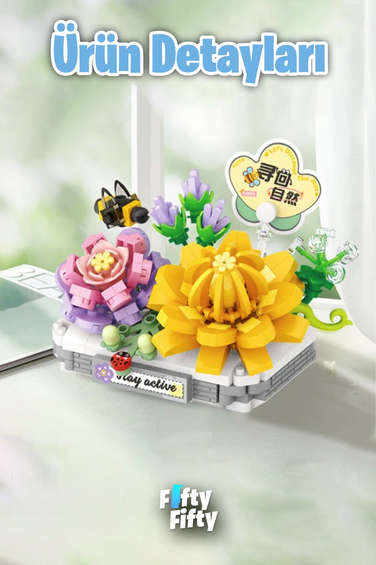 Vagonlife-Loz Micro Block Series Cute Flower 390 Pieces Toy Building Set Fflz-8832 3