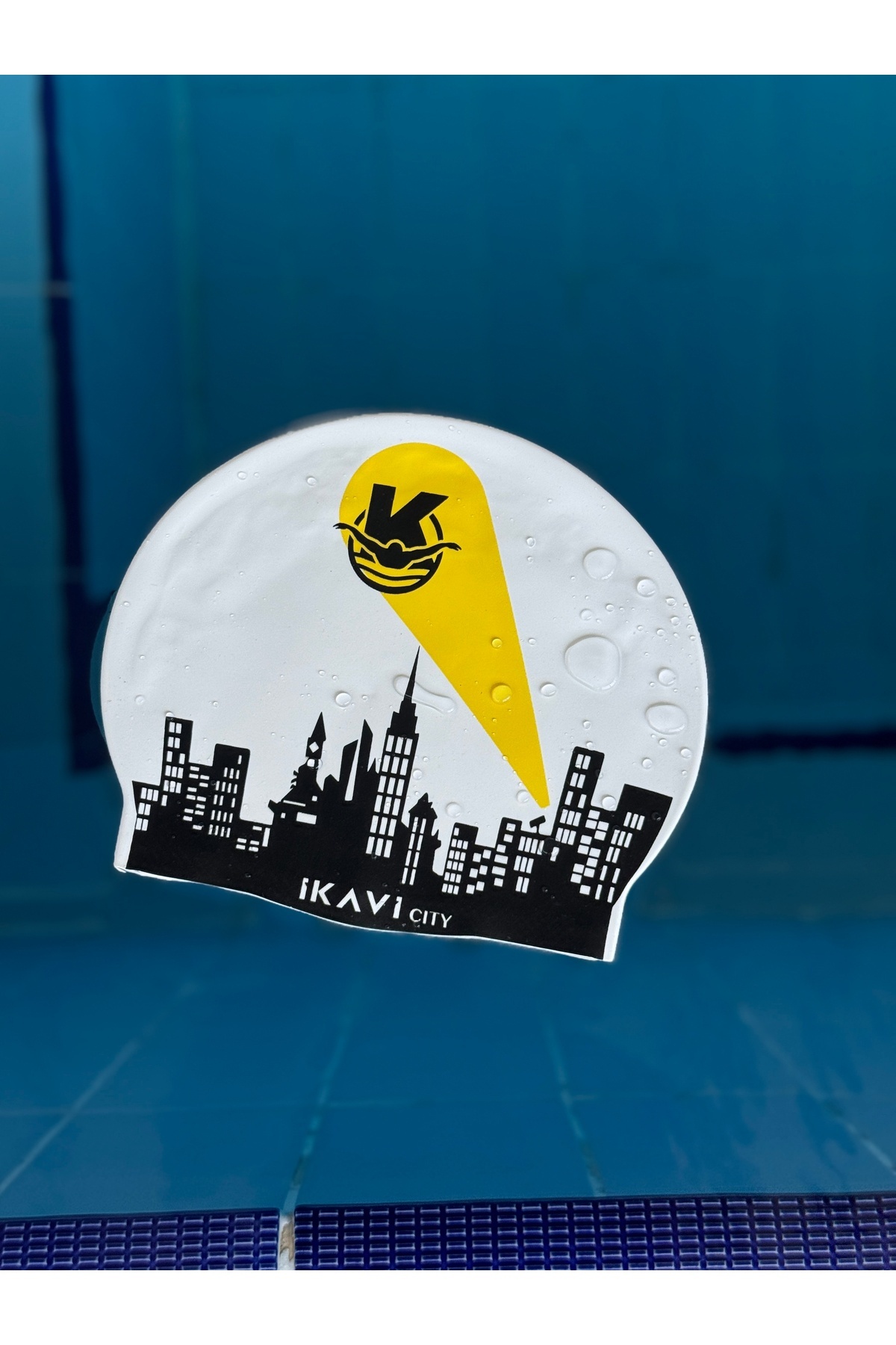İKAVİ-İkavi̇ City Printed Silicone Swimming Cap 3