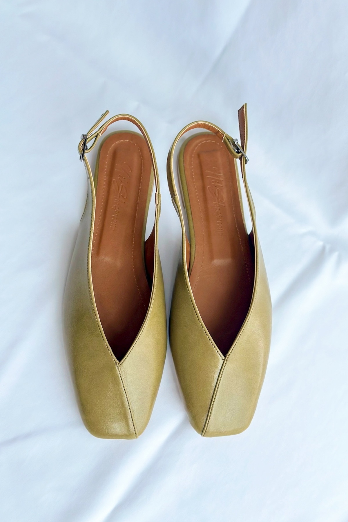 Nil Shoes  Miya Yağ Yeşili Cilt Babet - Görsel 3